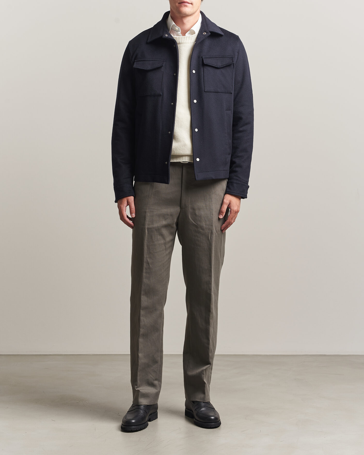 Herre | Jakker | Herno | Cashmere Overshirt Navy