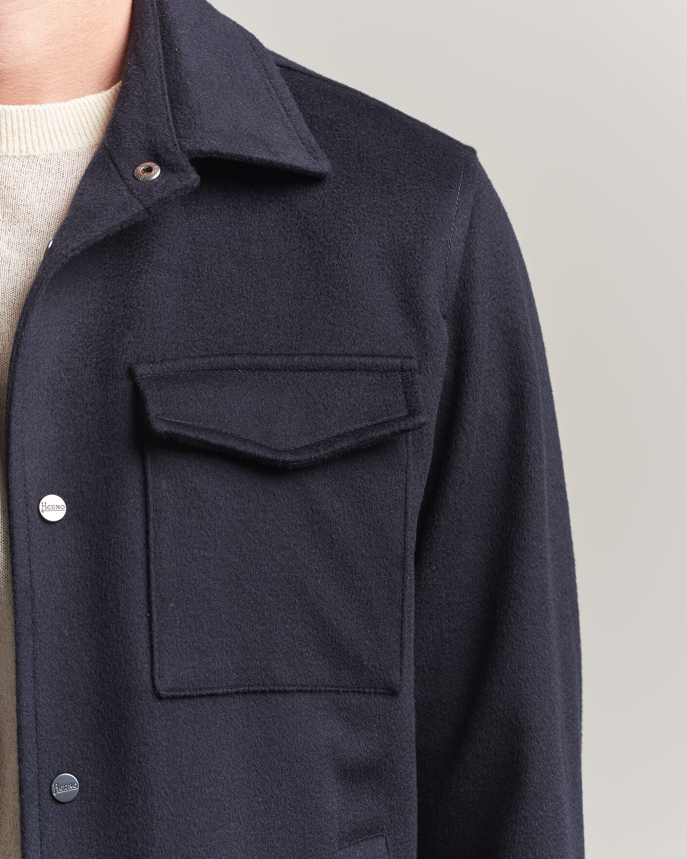 Herre | Jakker | Herno | Cashmere Overshirt Navy