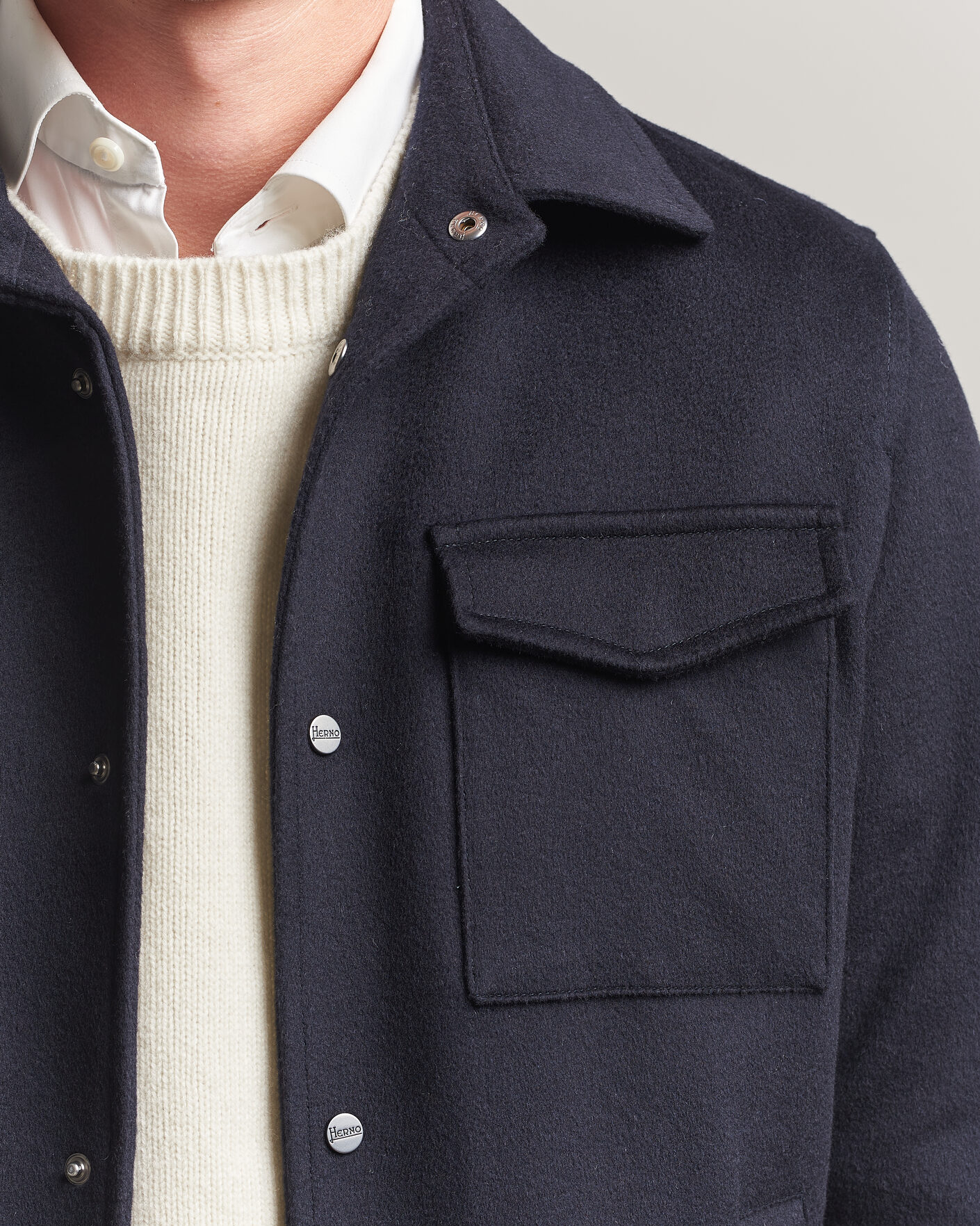 Herre | Jakker | Herno | Cashmere Overshirt Navy
