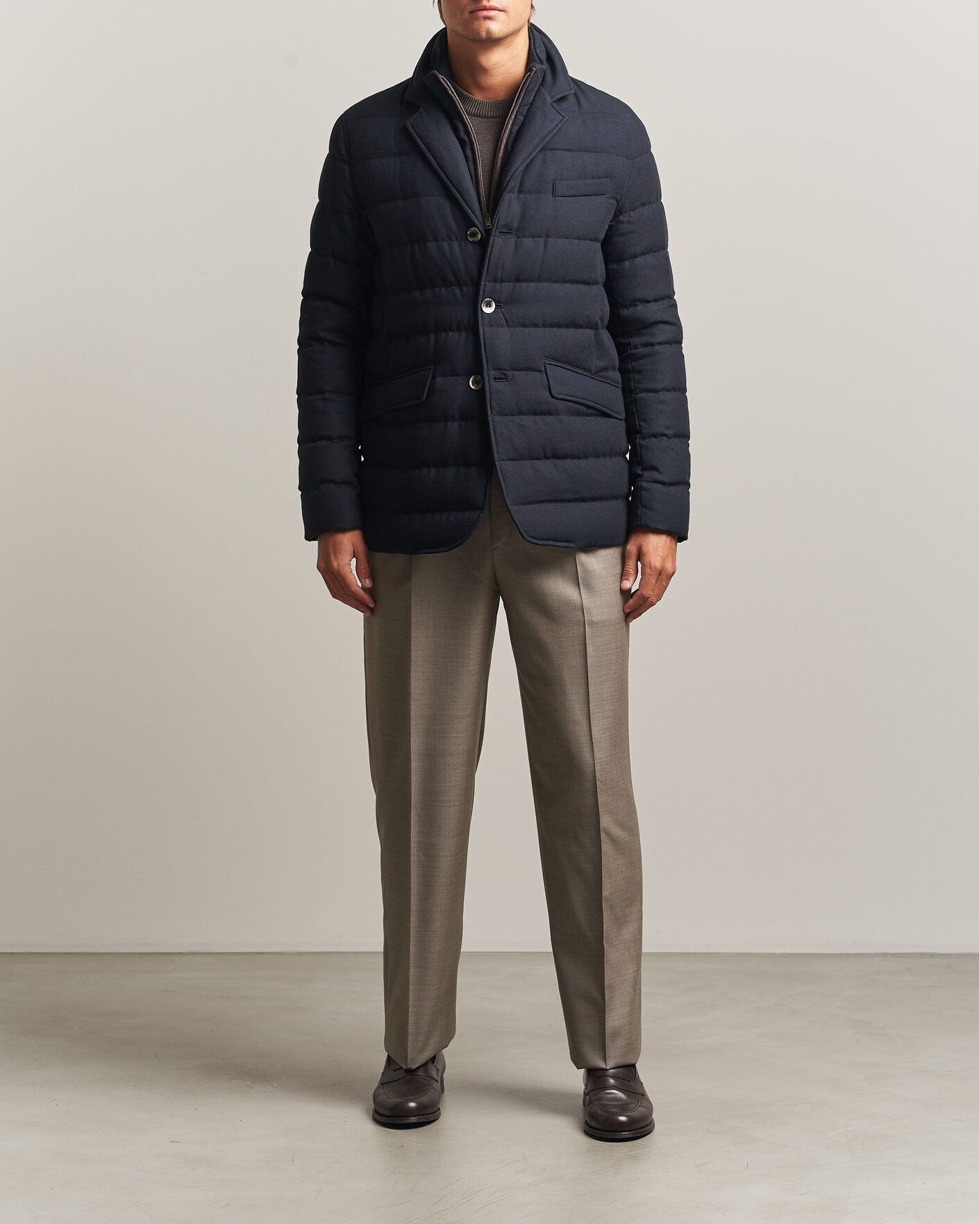 Herre | Jakker | Herno | Flannel Down Blazer Navy