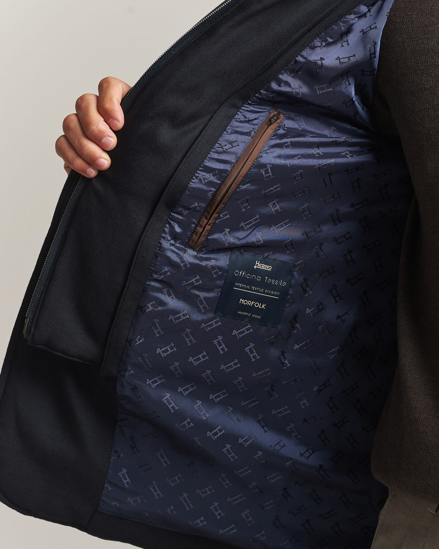 Herre | Jakker | Herno | Flannel Down Blazer Navy