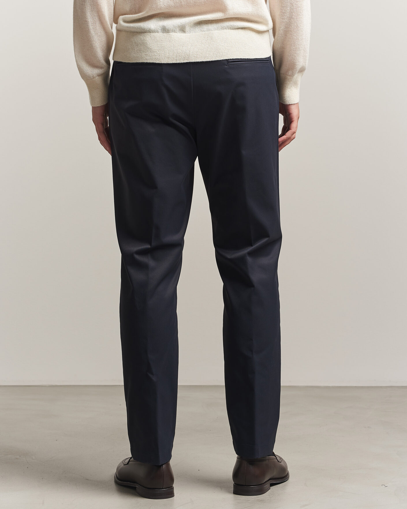 Herre | Bukser | Herno | Pleated Technical Cotton Trousers Navy