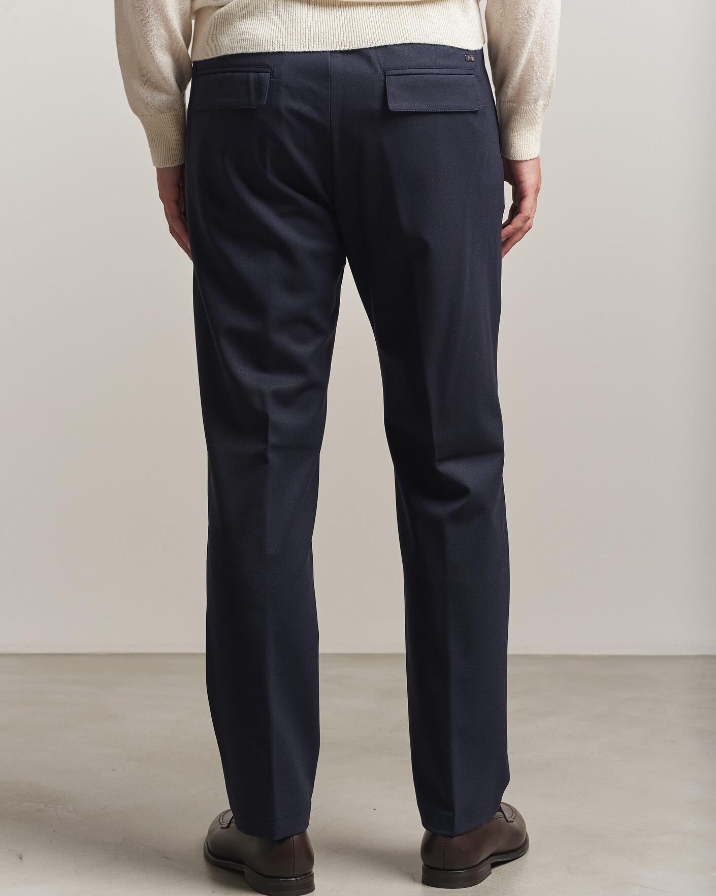 Herre | Bukser | Herno | Pleated Wool Trousers Navy