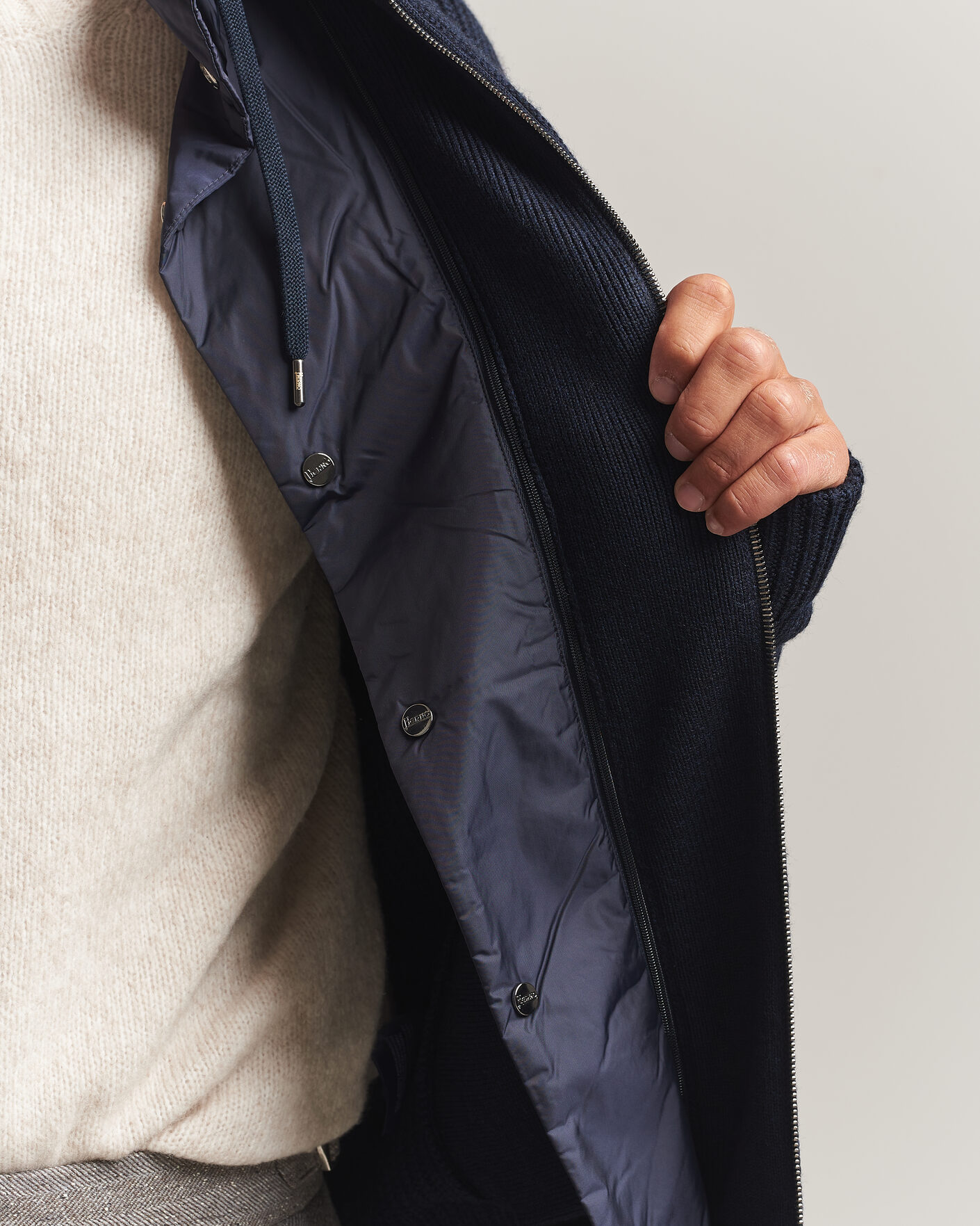 Herre | Gensere | Herno | Full Zip Knit Cardigan Navy