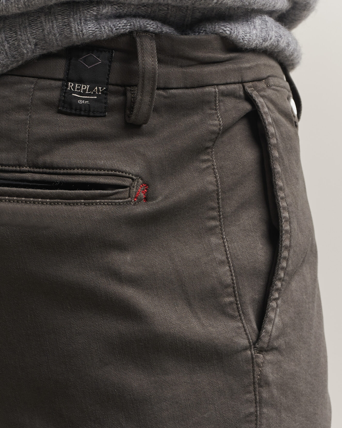 Herre | Bukser | Replay | Benni Hyperflex X-Lite Chinos Wood Grey