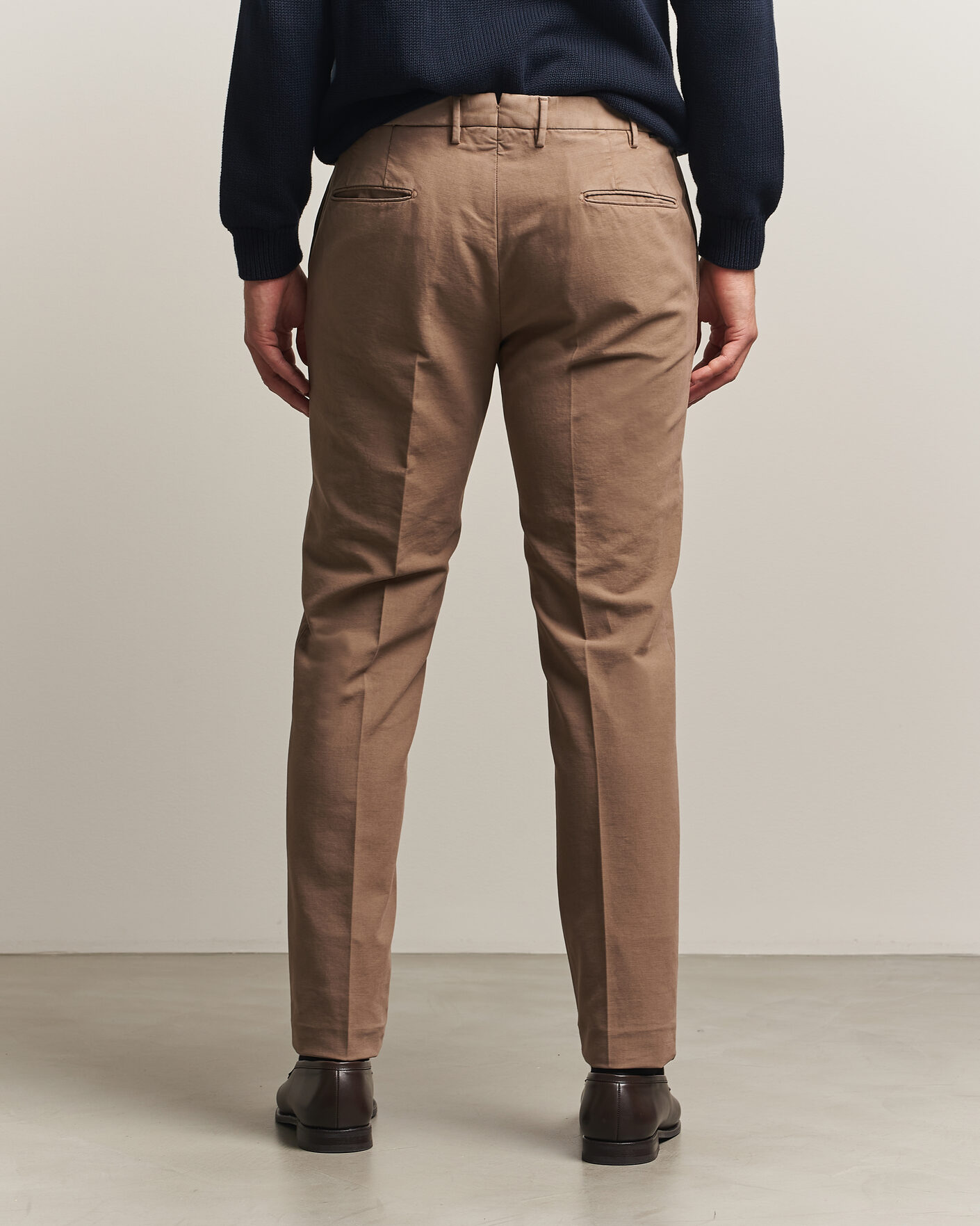 Herre | Bukser | Incotex | Slim Fit Soft Cotton Stretch Chinos Taupe