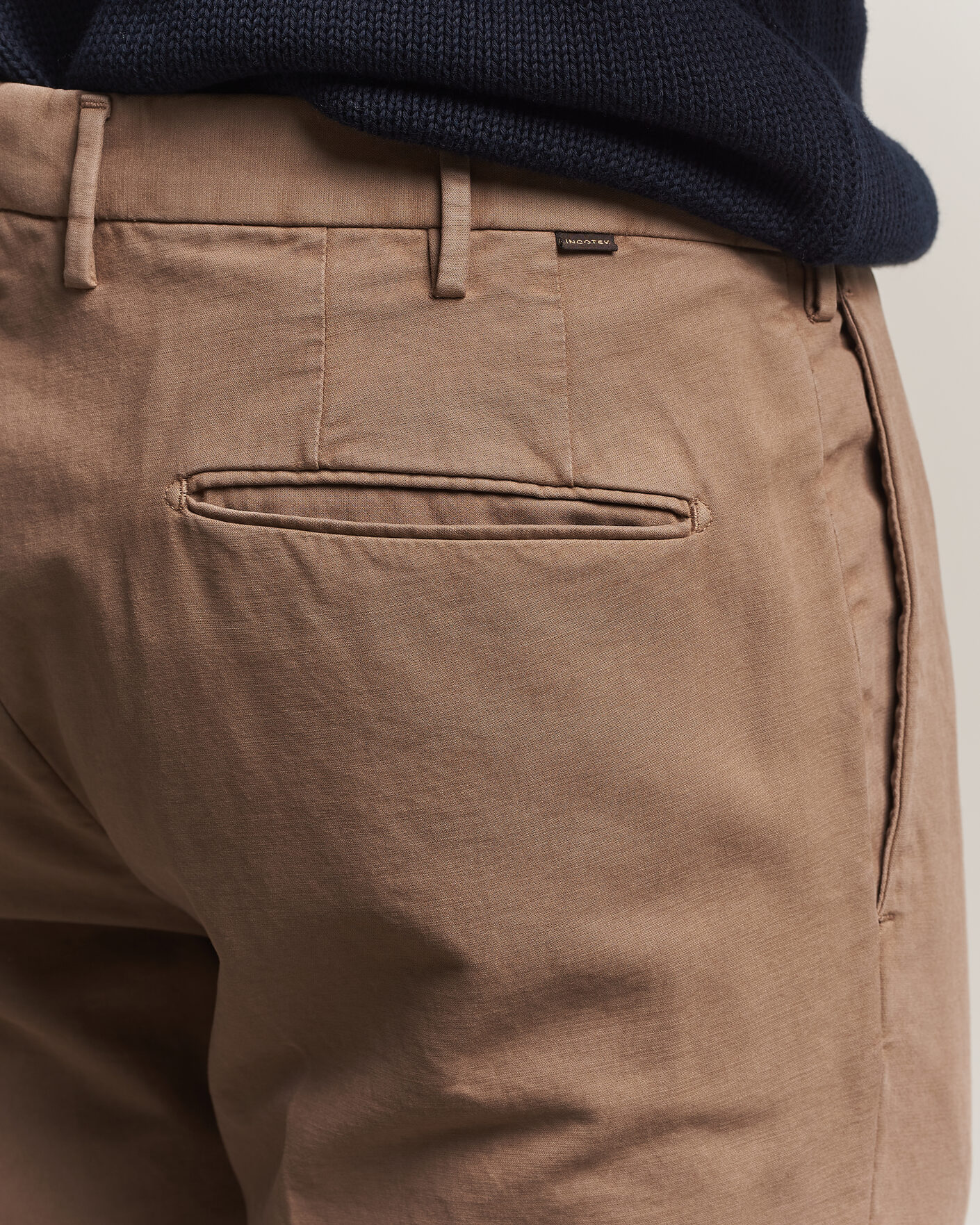 Herre | Bukser | Incotex | Slim Fit Soft Cotton Stretch Chinos Taupe