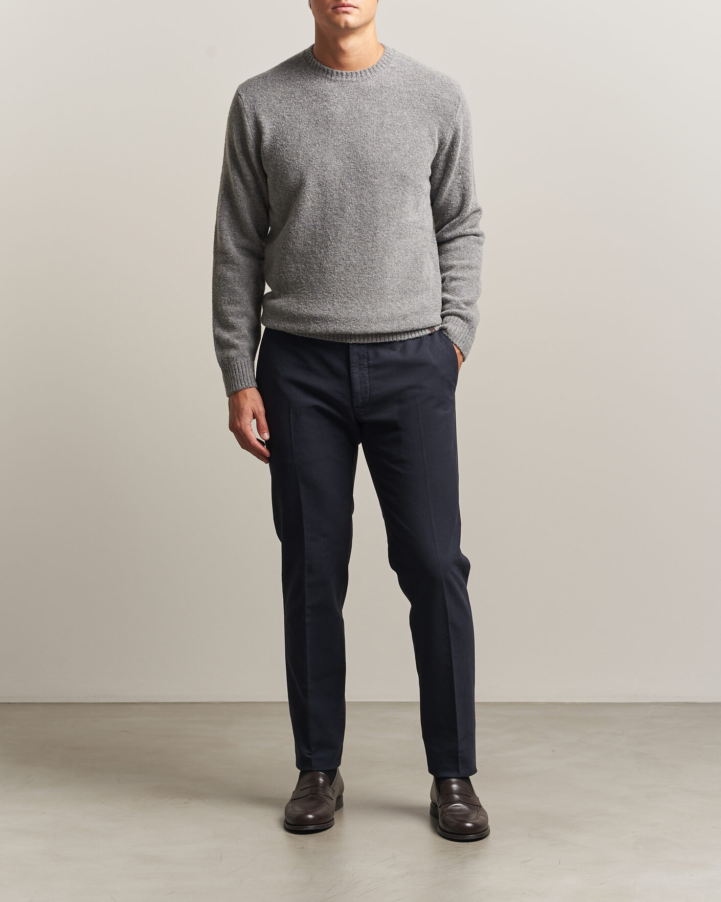 Herre | Bukser | Incotex | Slim Fit Soft Cotton Stretch Chinos Navy