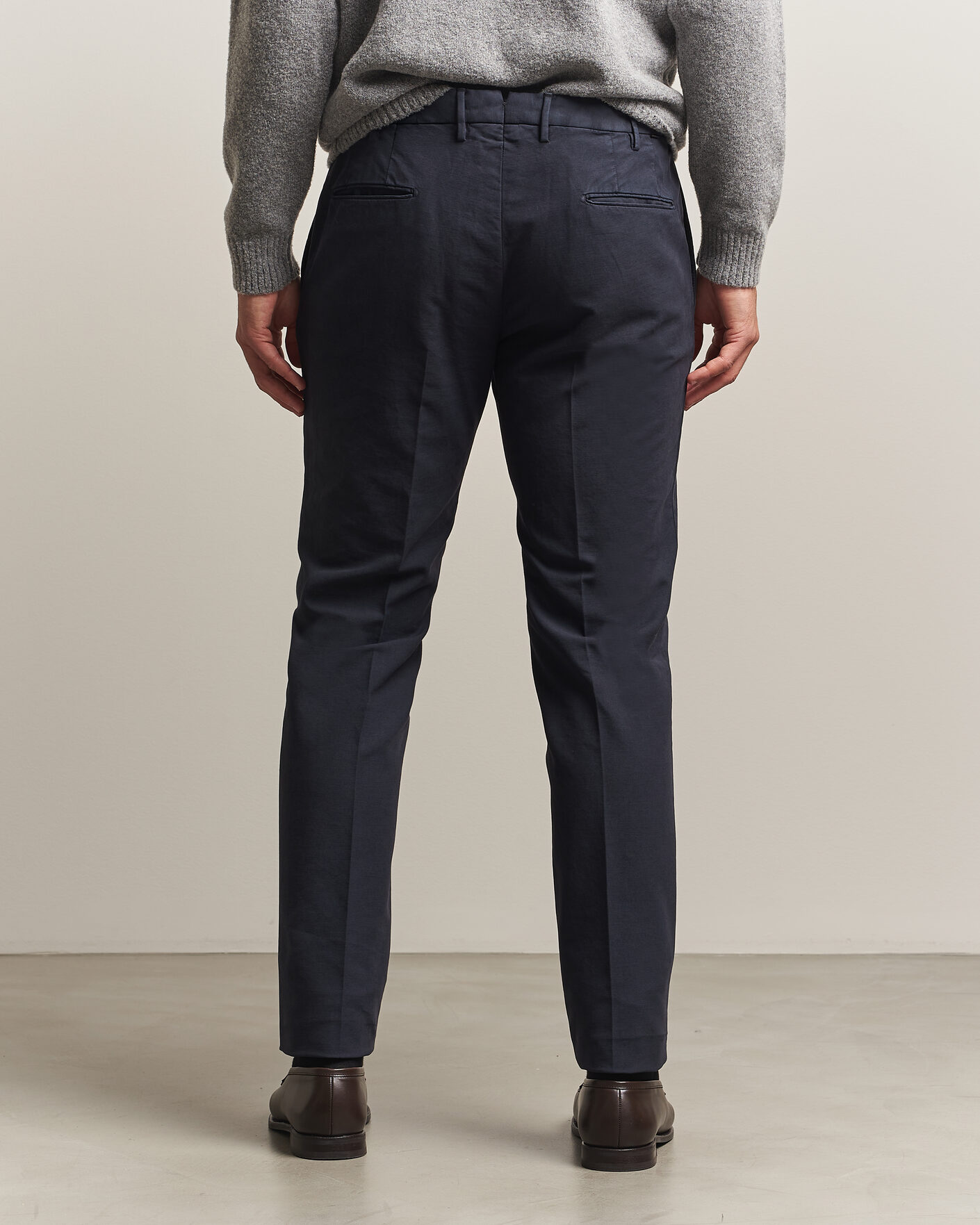 Herre | Bukser | Incotex | Slim Fit Soft Cotton Stretch Chinos Navy