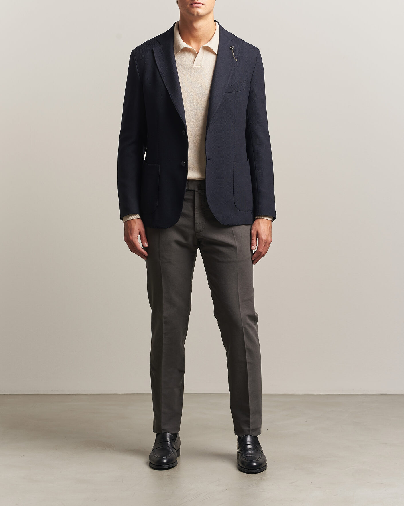 Herre | Bukser | Incotex | Slim Fit Soft Cotton Stretch Chinos Dark Grey
