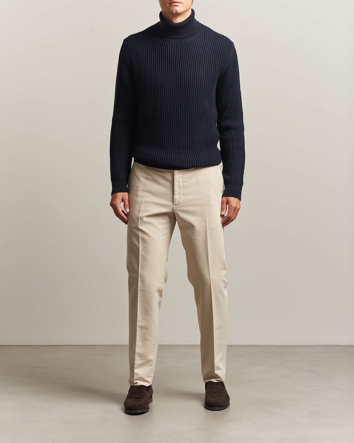 Herre | Bukser | Incotex | Regular Fit Soft Cotton Stretch Chinos Off White