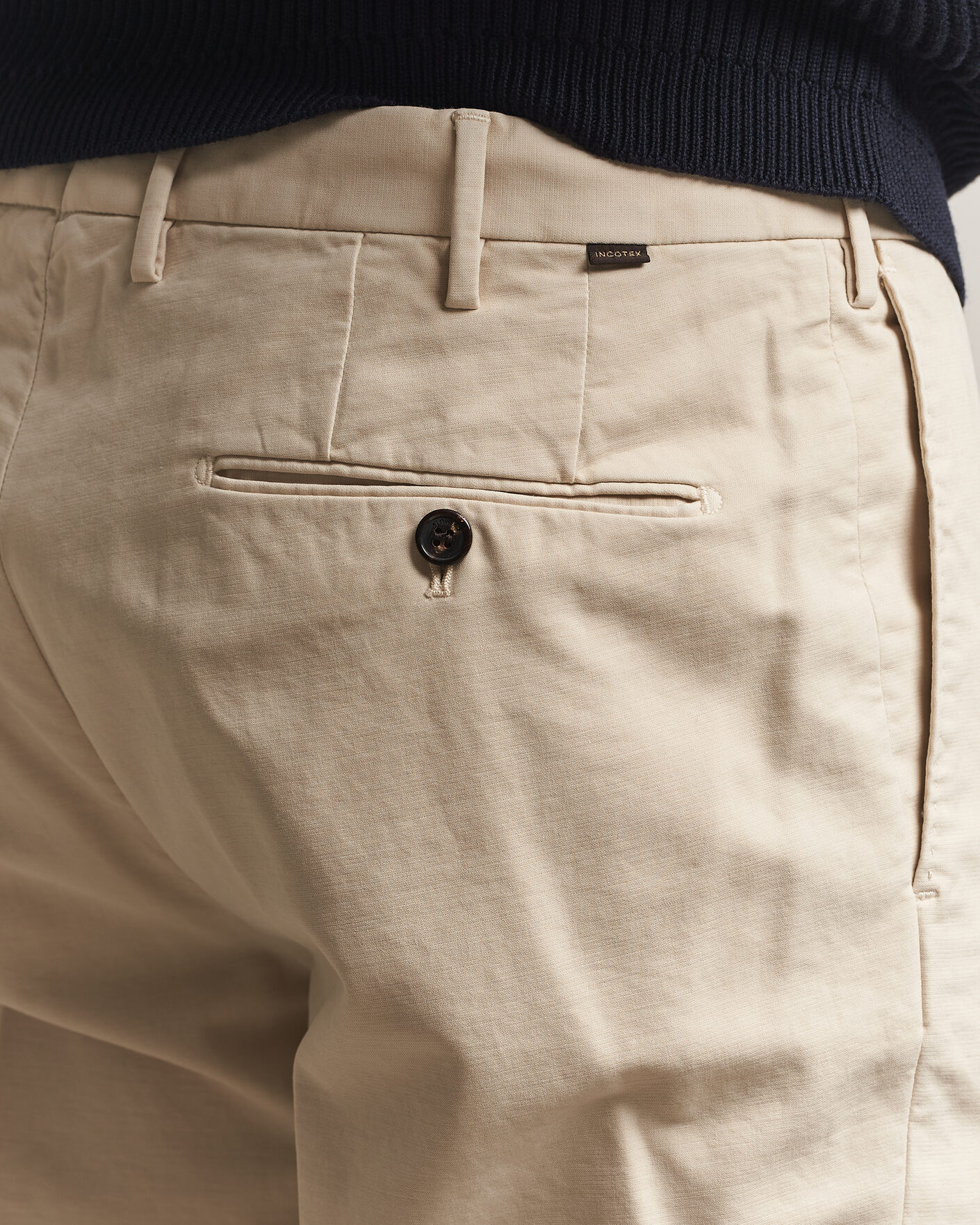 Herre | Bukser | Incotex | Regular Fit Soft Cotton Stretch Chinos Off White