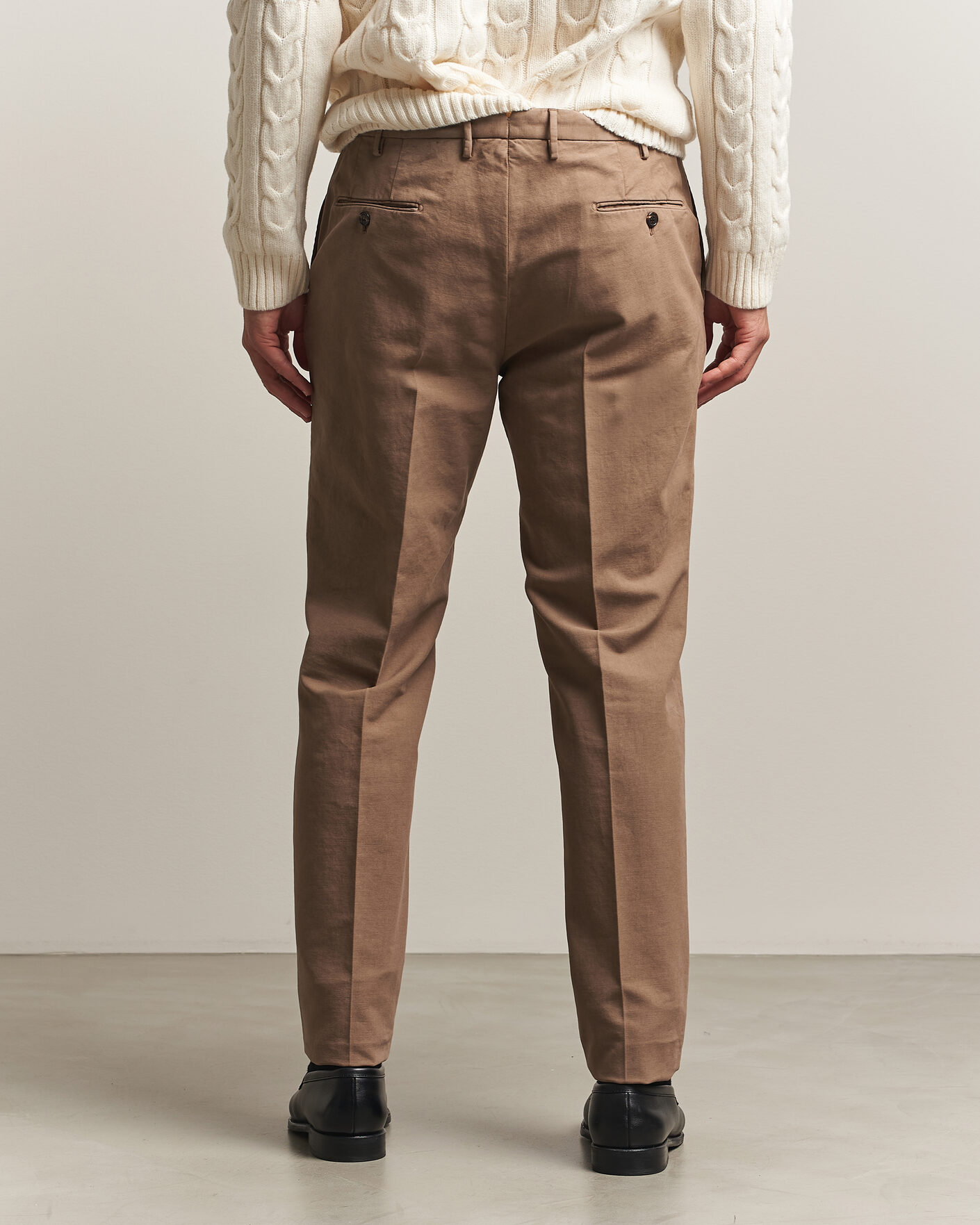 Herre | Bukser | Incotex | Regular Fit Soft Cotton Stretch Chinos Taupe