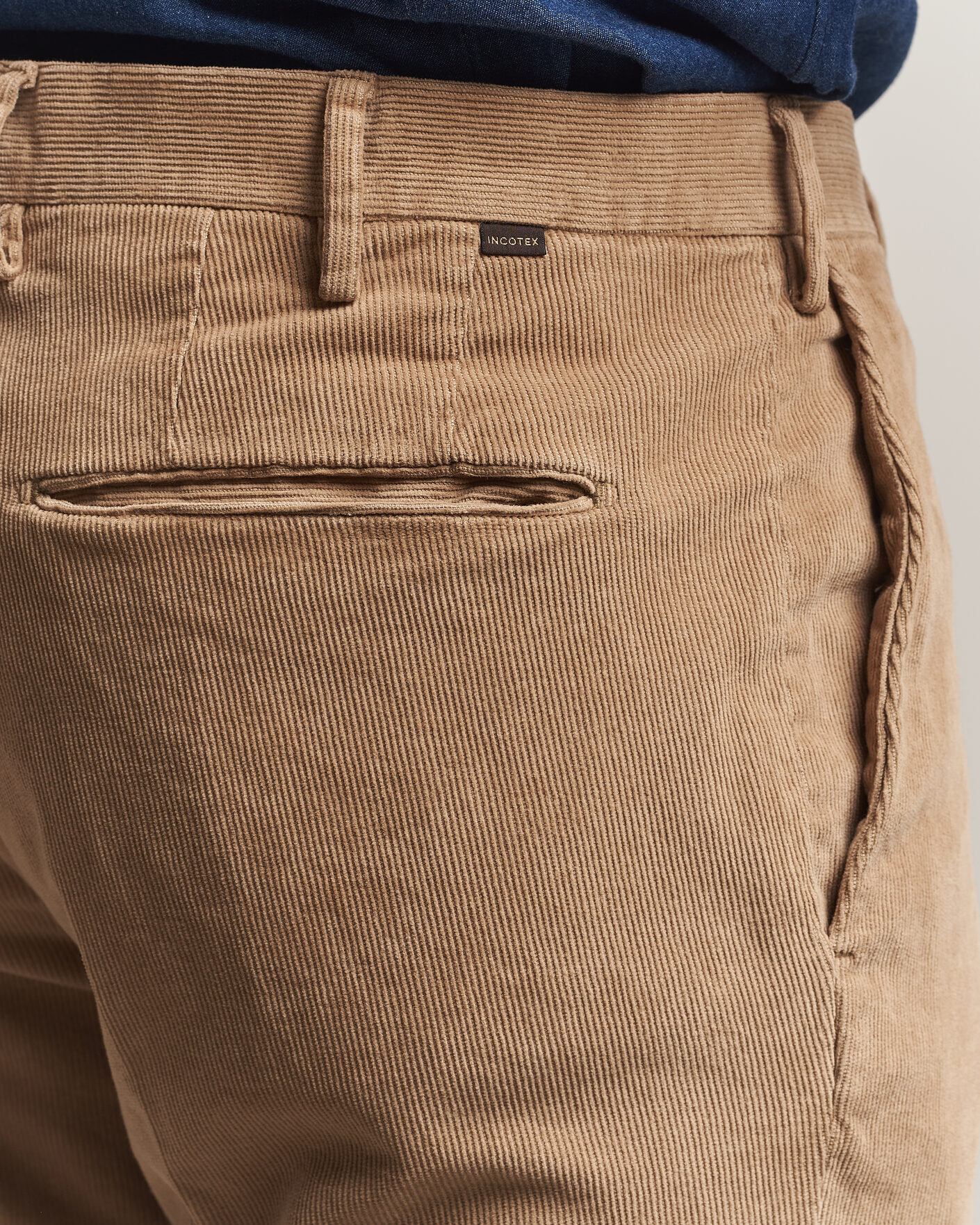 Herre | Bukser | Incotex | Slim Fit Baby Corduroy Trousers Beige