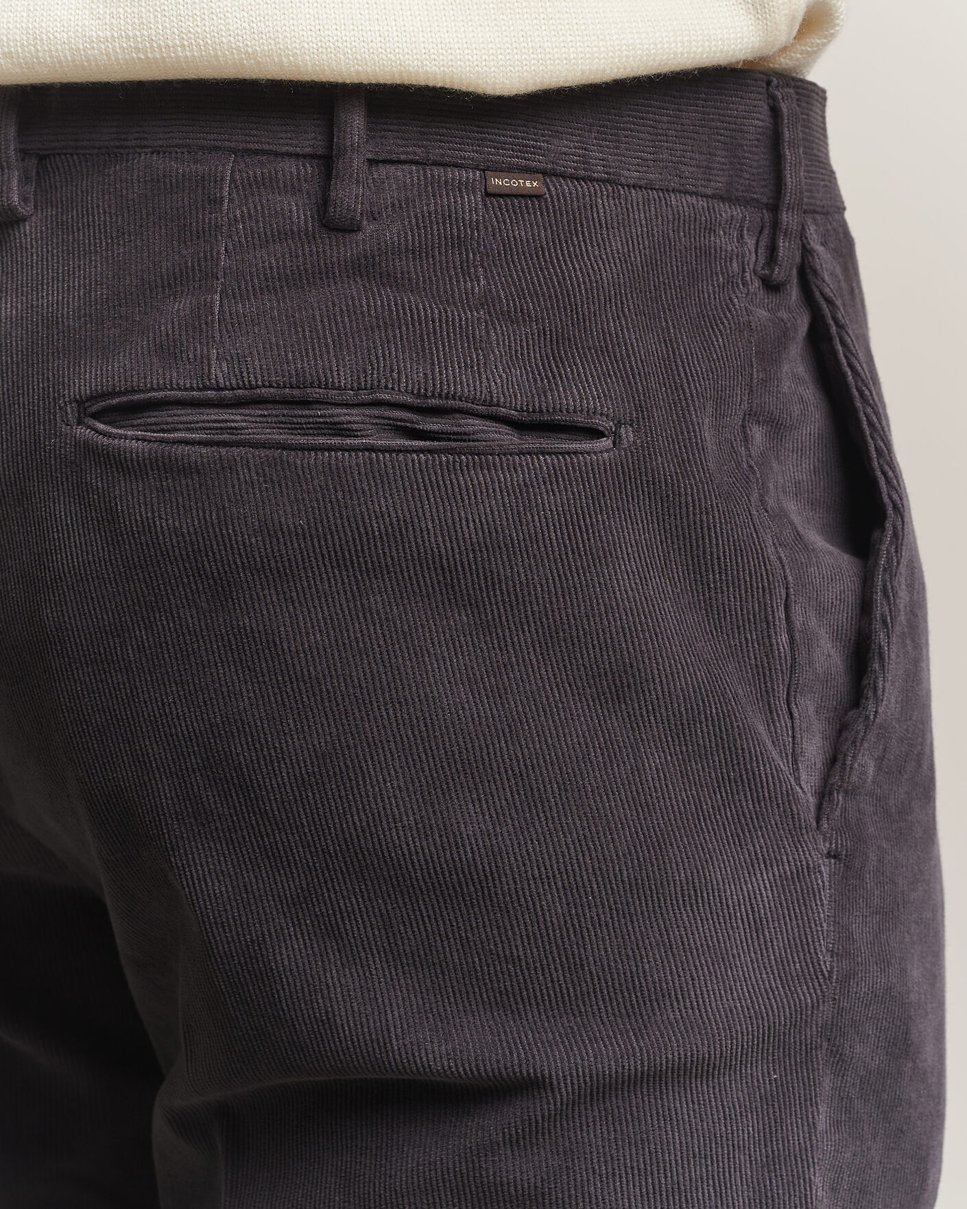 Herre | Bukser | Incotex | Slim Fit Baby Corduroy Trousers Dark Grey