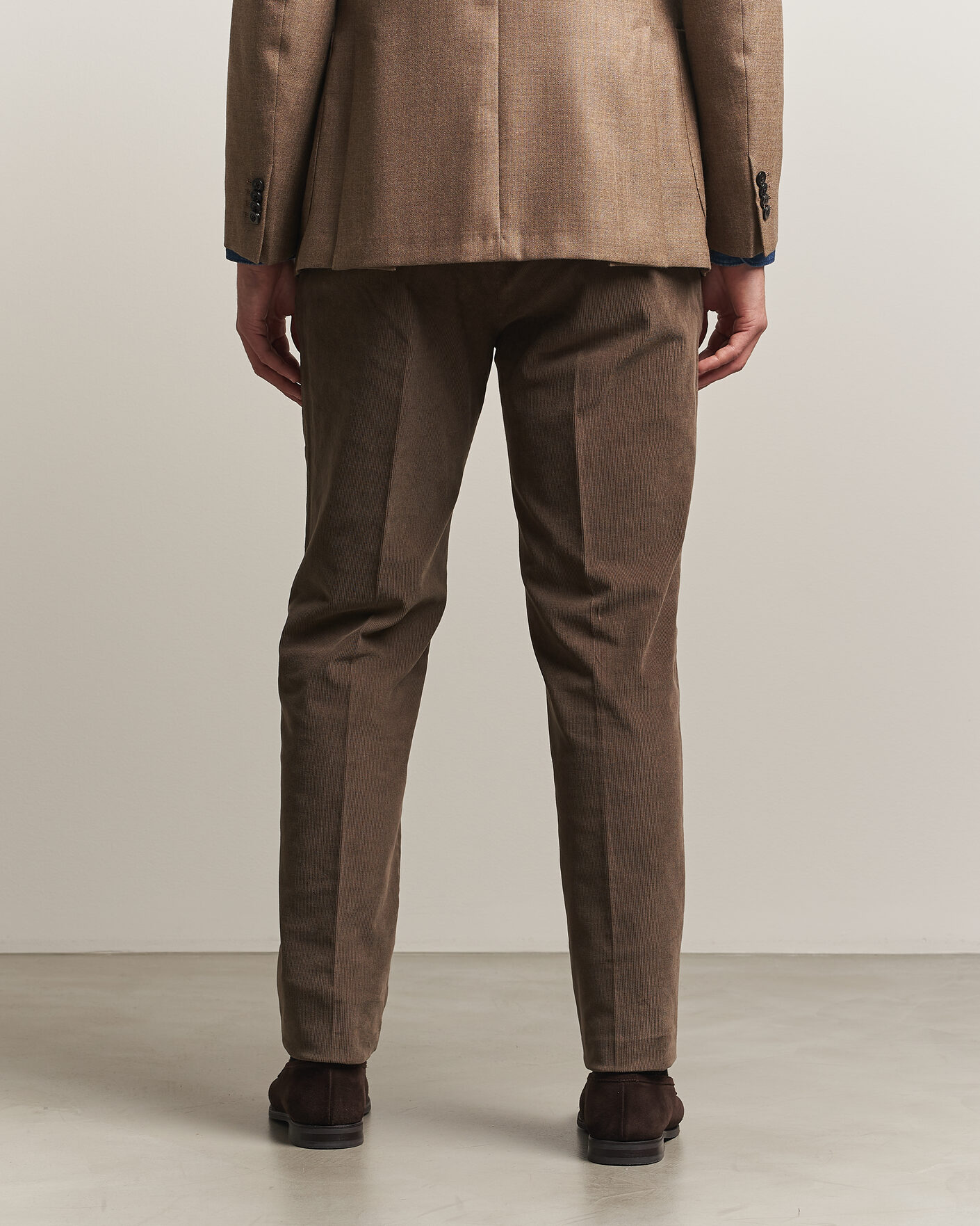 Herre | Bukser | Incotex | Regular Fit Baby Corduroy Trousers Taupe