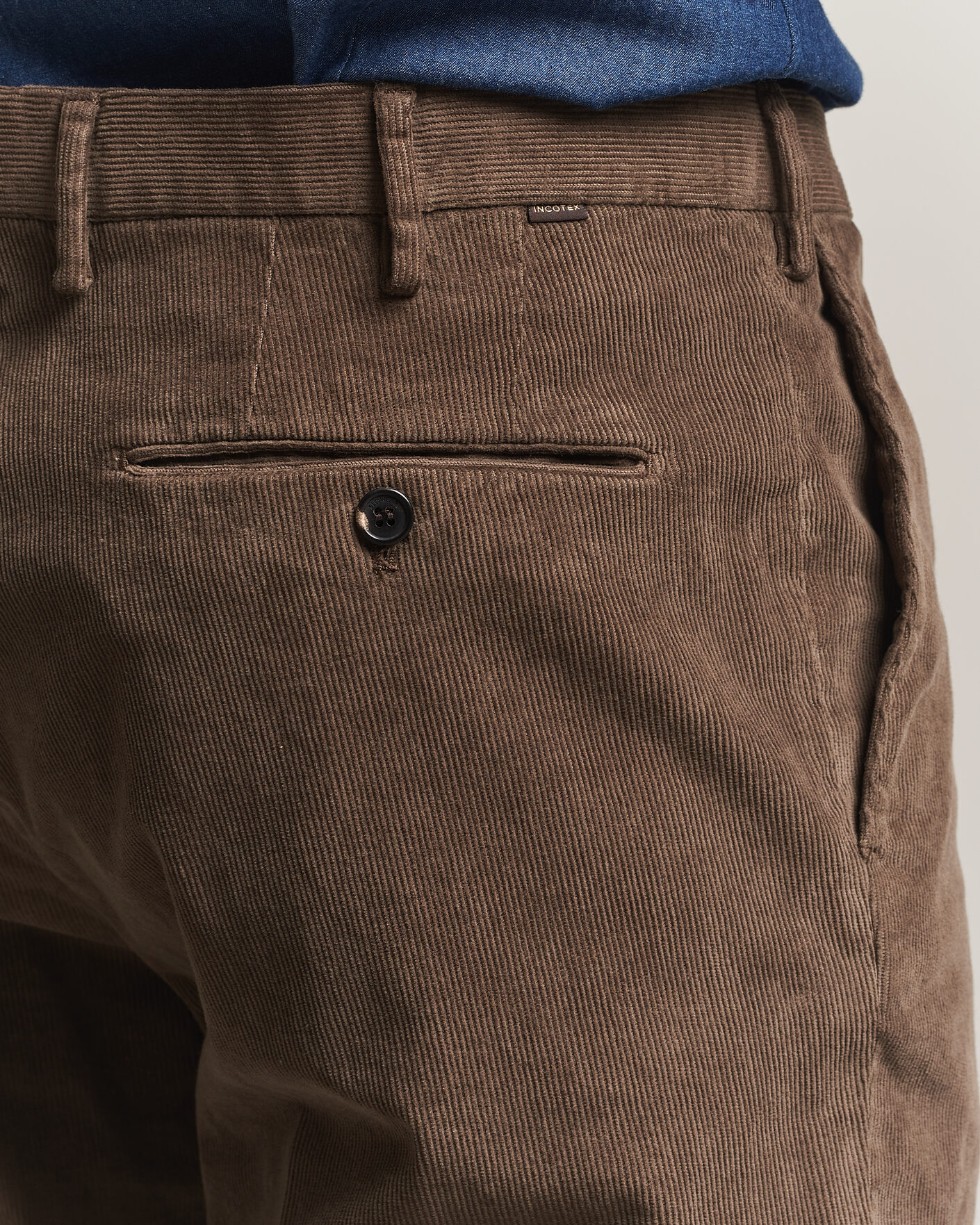 Herre | Bukser | Incotex | Regular Fit Baby Corduroy Trousers Taupe