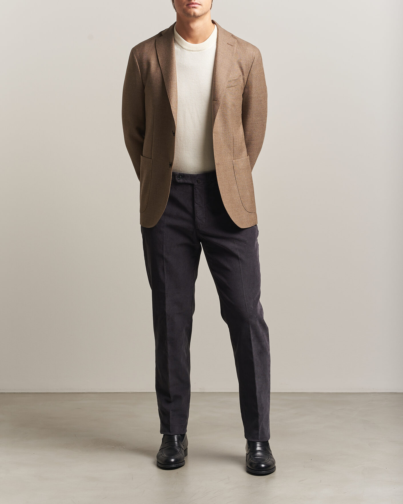 Herre | Bukser | Incotex | Regular Fit Baby Corduroy Trousers Dark Grey