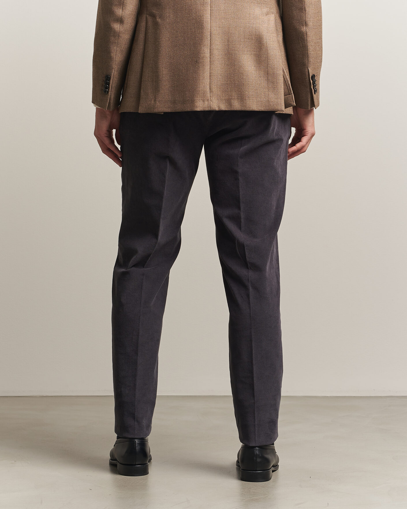 Herre | Bukser | Incotex | Regular Fit Baby Corduroy Trousers Dark Grey