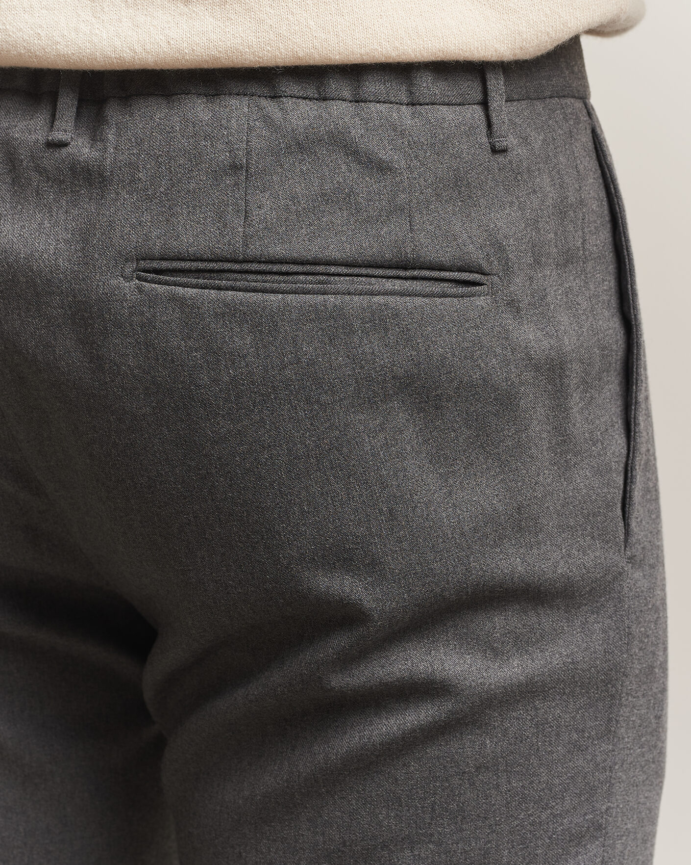 Herre | Bukser | Incotex | Slim Fit Washable Flannel Trousers Grey Melange