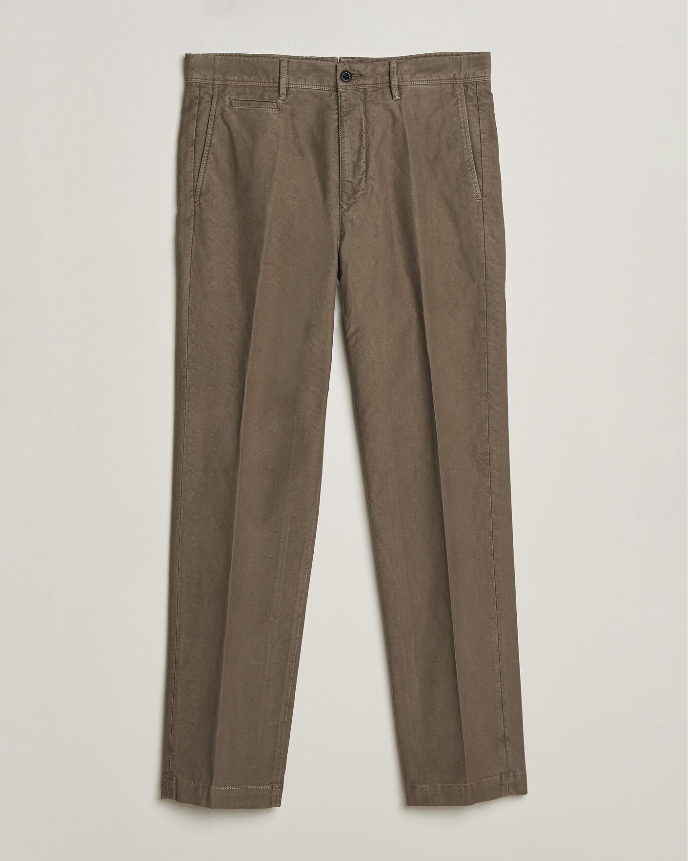 Herre | Bukser | Incotex | Regular Fit Garment Dyed Slacks Taupe