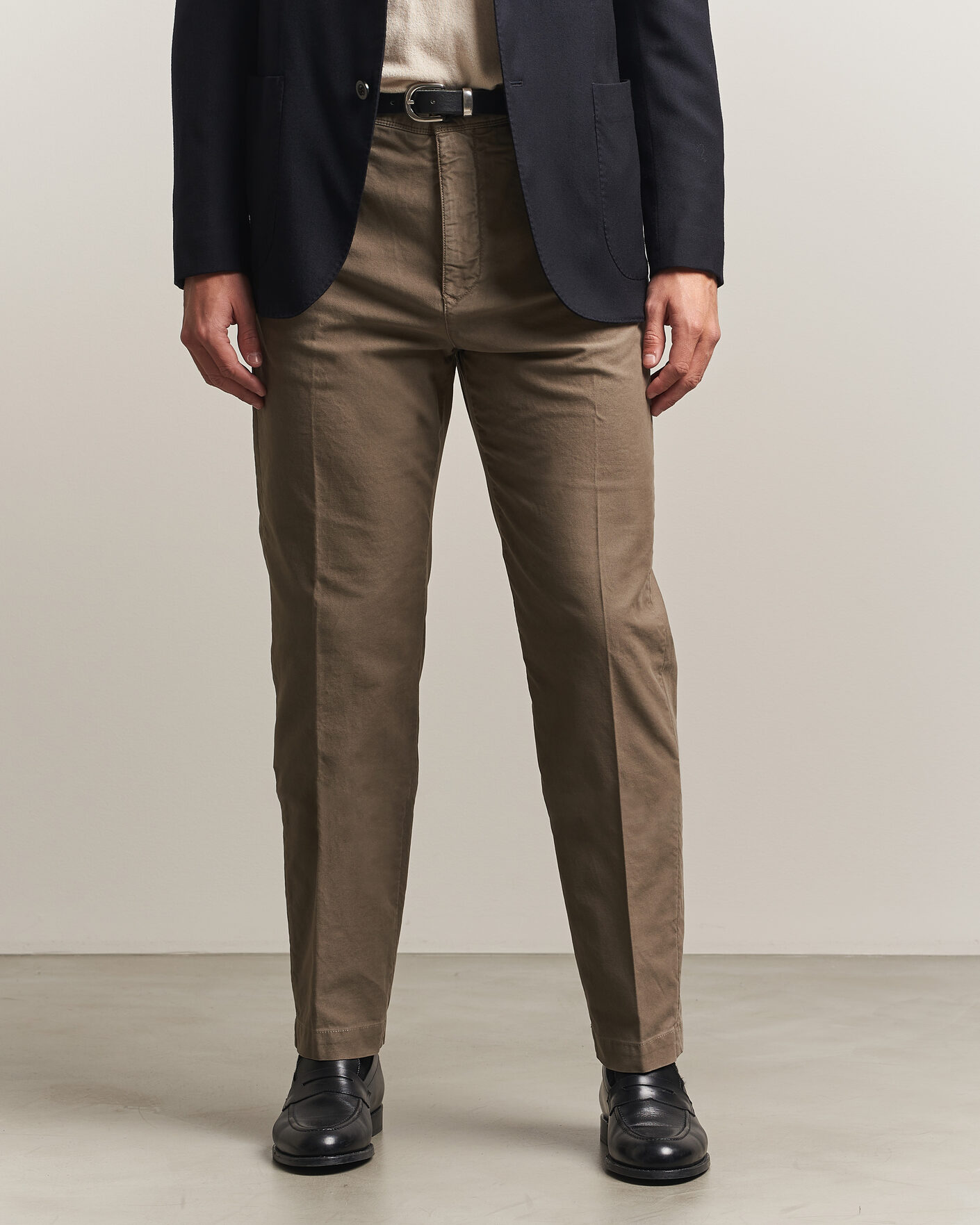 Herre | Bukser | Incotex | Regular Fit Garment Dyed Slacks Taupe