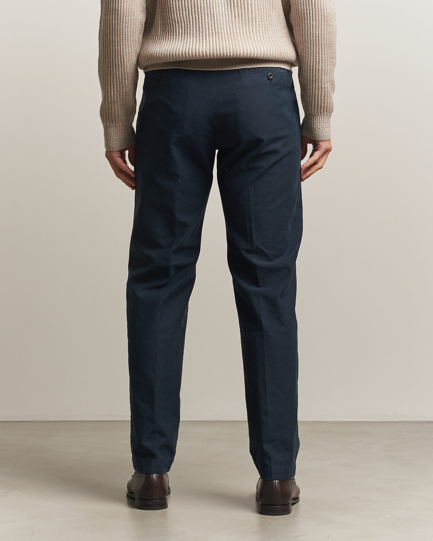 Herre | Bukser | Incotex | Regular Fit Garment Dyed Slacks Navy