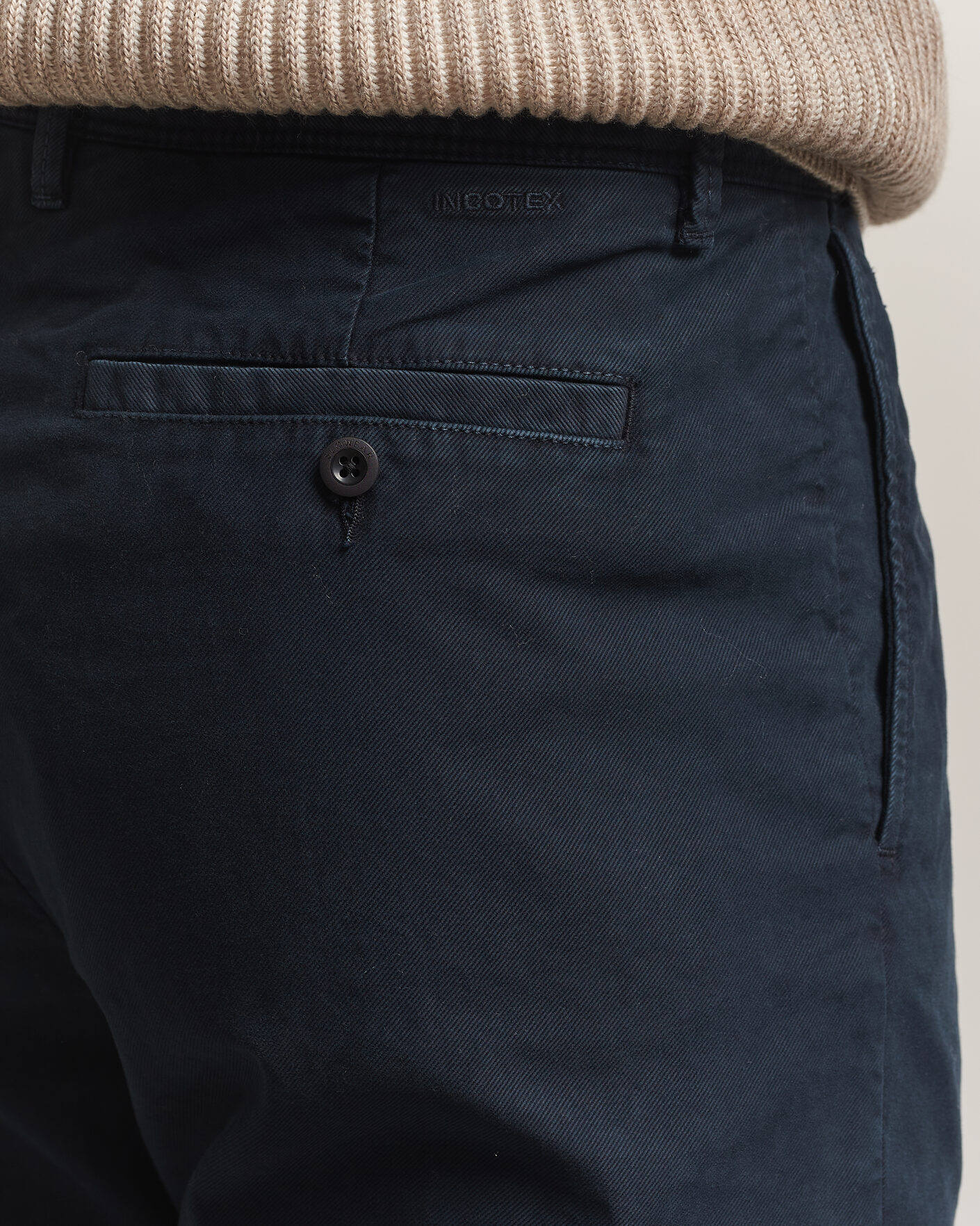 Herre | Bukser | Incotex | Regular Fit Garment Dyed Slacks Navy