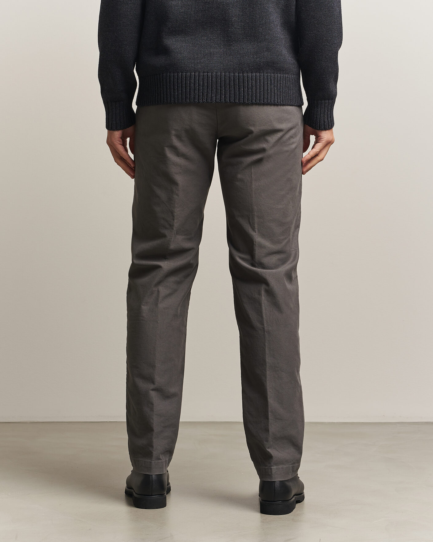 Herre | Bukser | Incotex | Regular Fit Garment Dyed Slacks Dark Grey