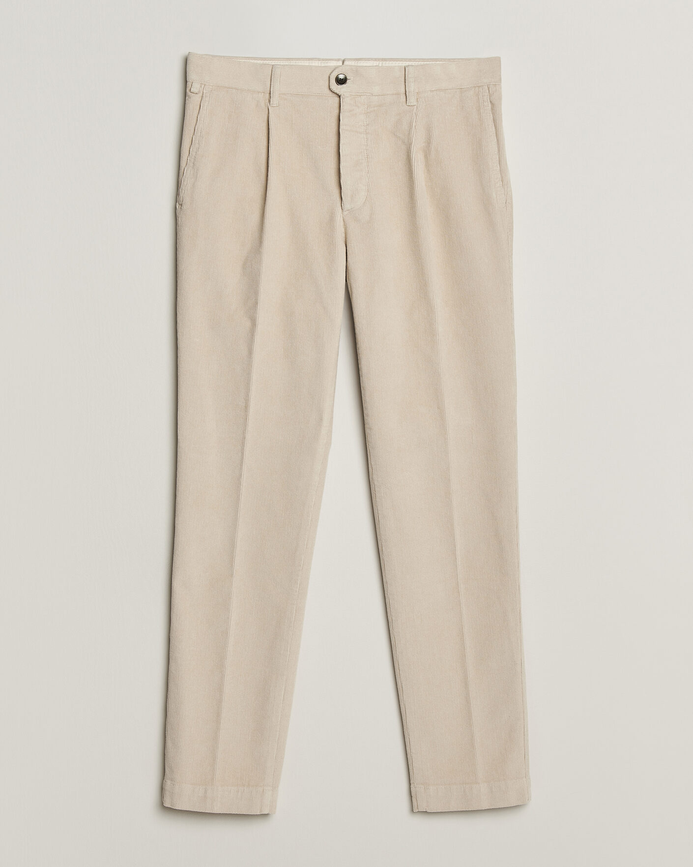 Herre | Bukser | Incotex | Regular Fit Washed Corduroy Slacks Off White