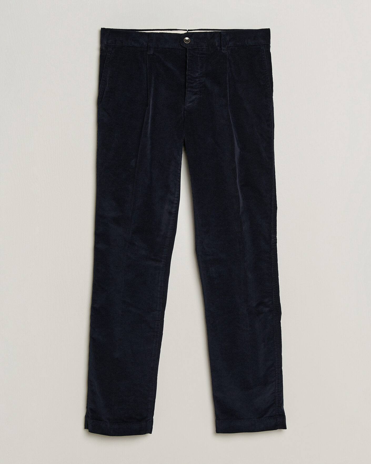 Herre | Bukser | Incotex | Regular Fit Washed Corduroy Slacks Navy