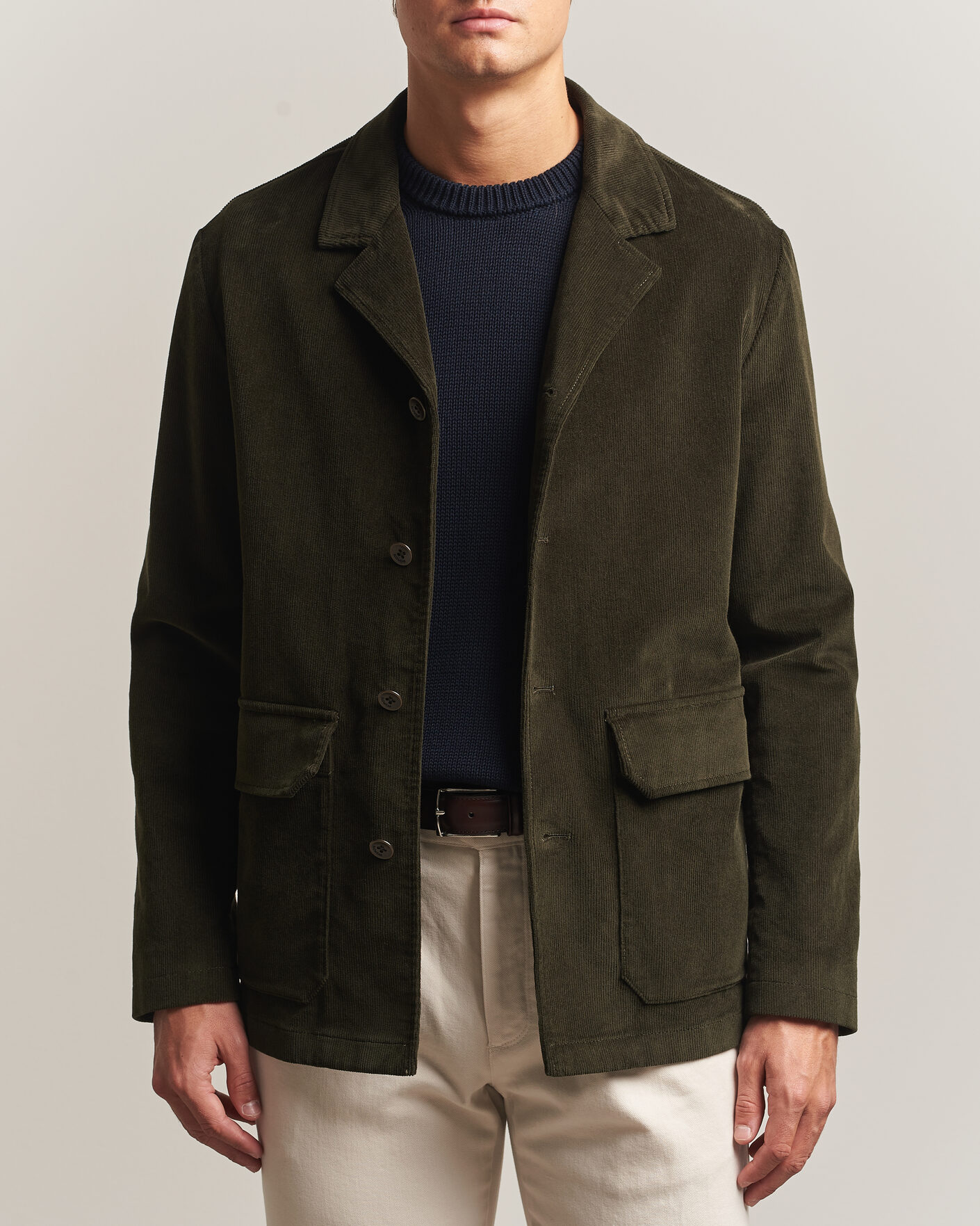 Herre | Dressjakker | Incotex | Corduroy Sports Jacket Forest Green
