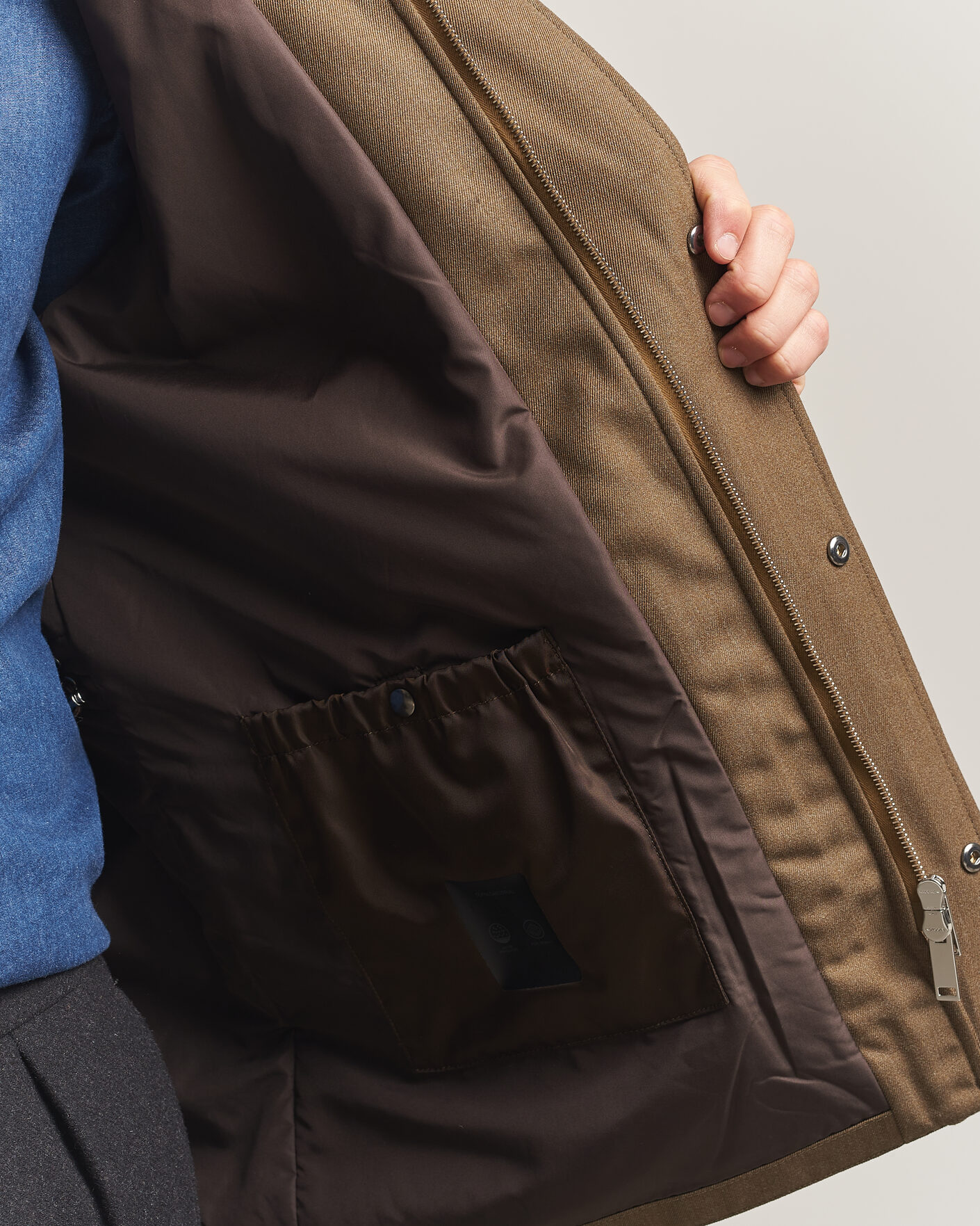 Herre | Jakker | Incotex | Water Repellent Rain Caban Country Green
