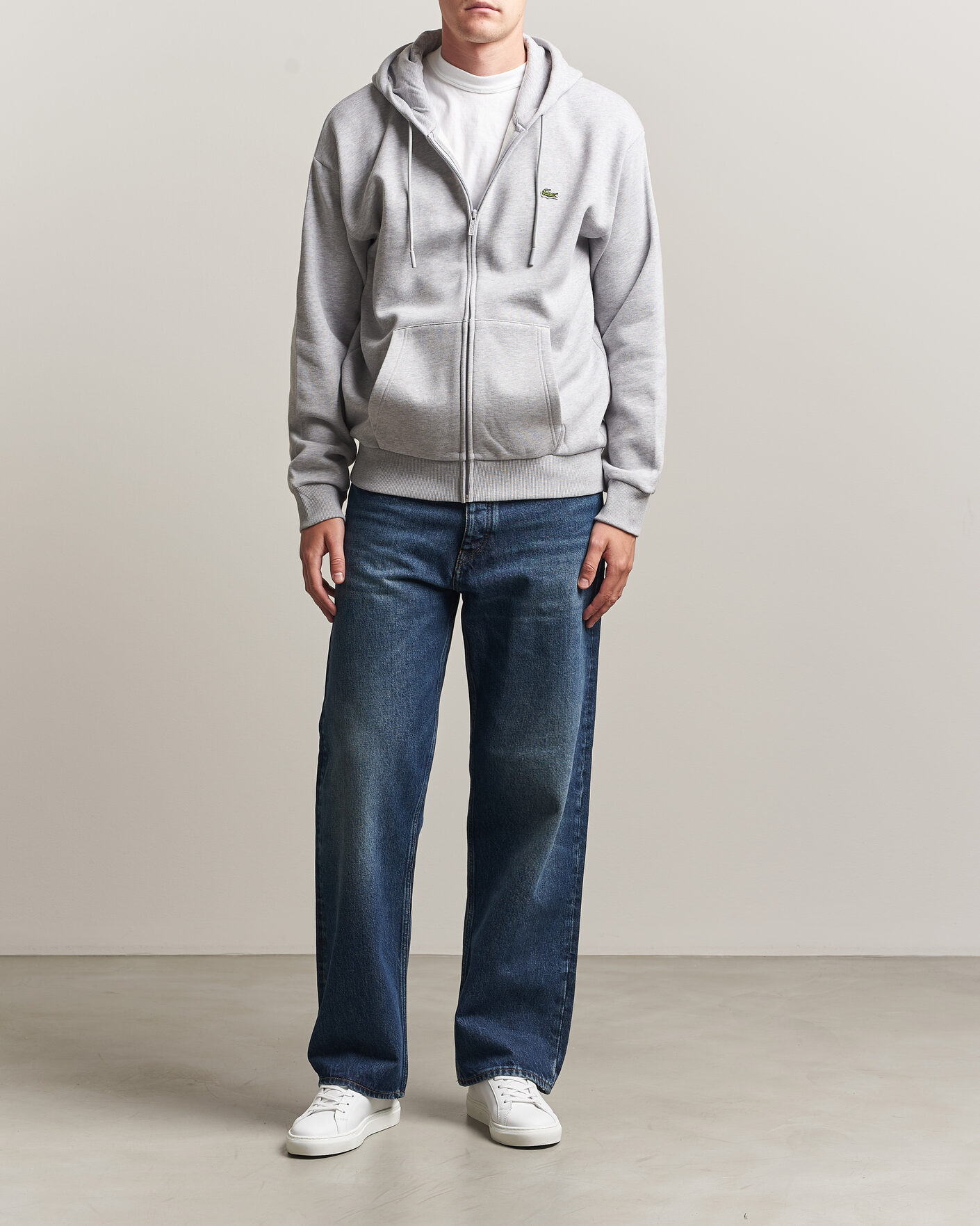 Herre | Gensere | Lacoste | Full Zip Hoodie Silver Chine