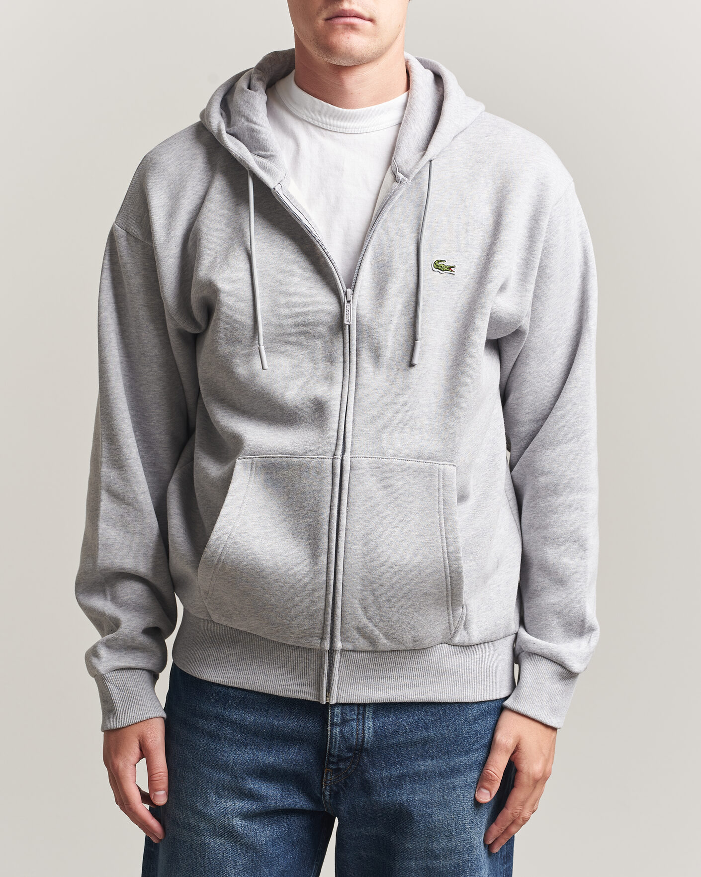Herre | Gensere | Lacoste | Full Zip Hoodie Silver Chine