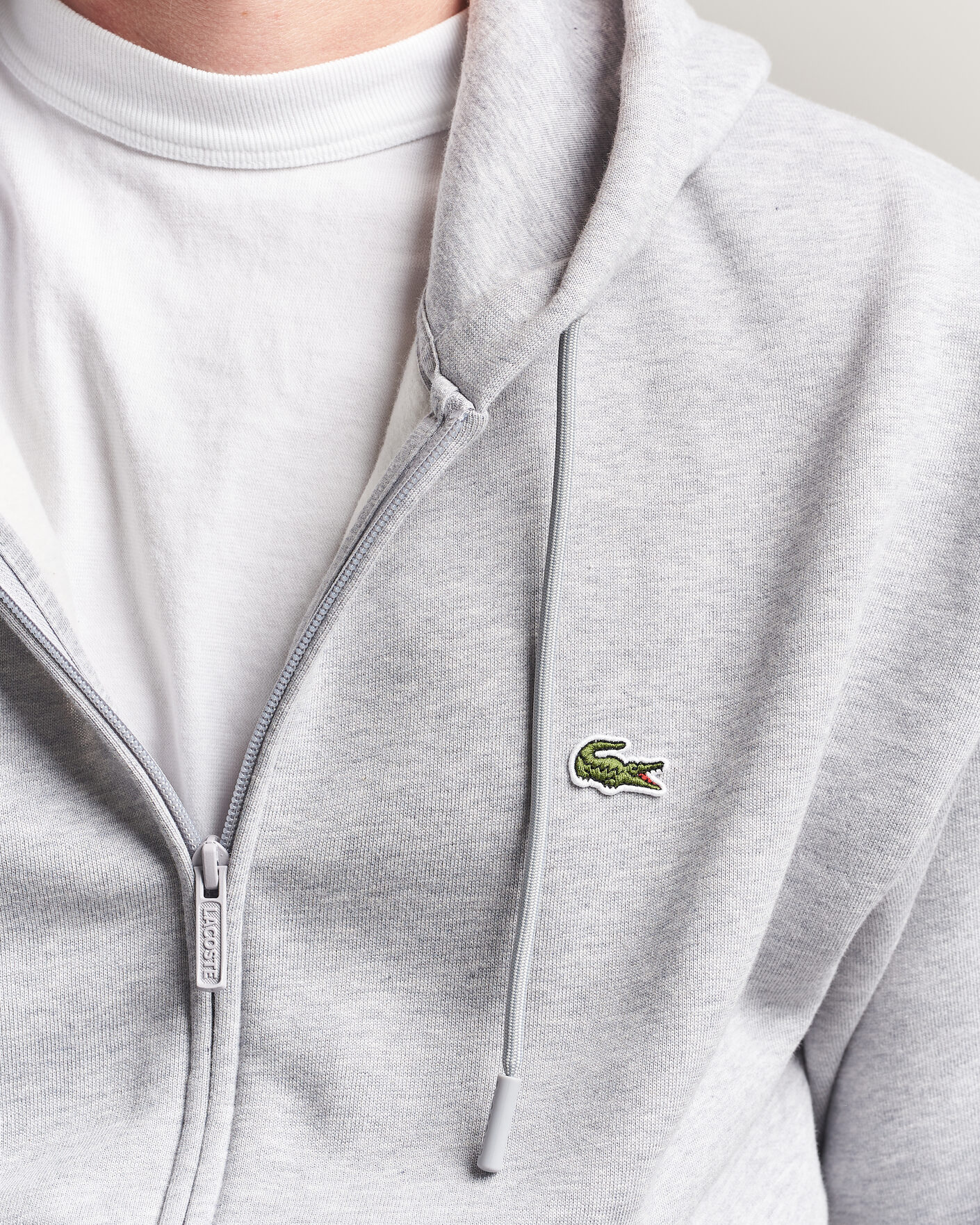 Herre | Gensere | Lacoste | Full Zip Hoodie Silver Chine
