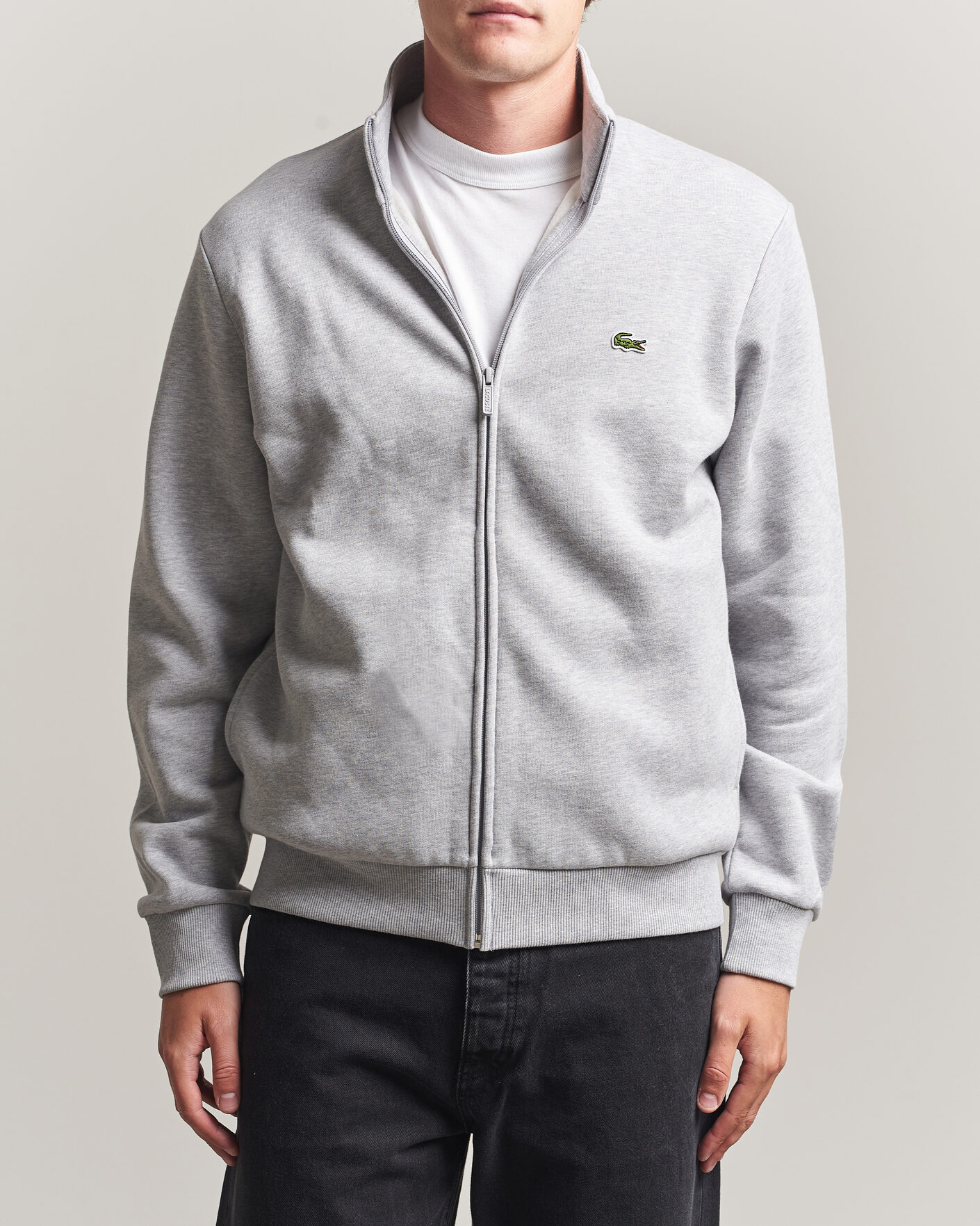 Herre | Gensere | Lacoste | Full Zip Sweater Silver Chine