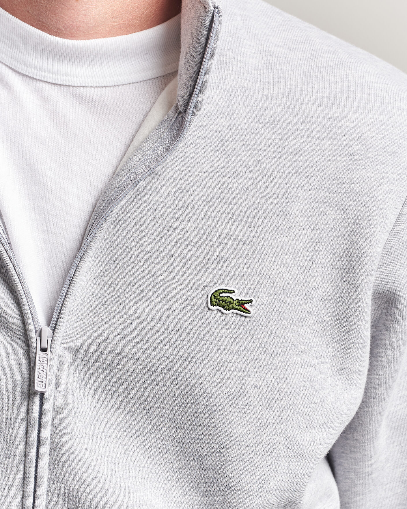Herre | Gensere | Lacoste | Full Zip Sweater Silver Chine