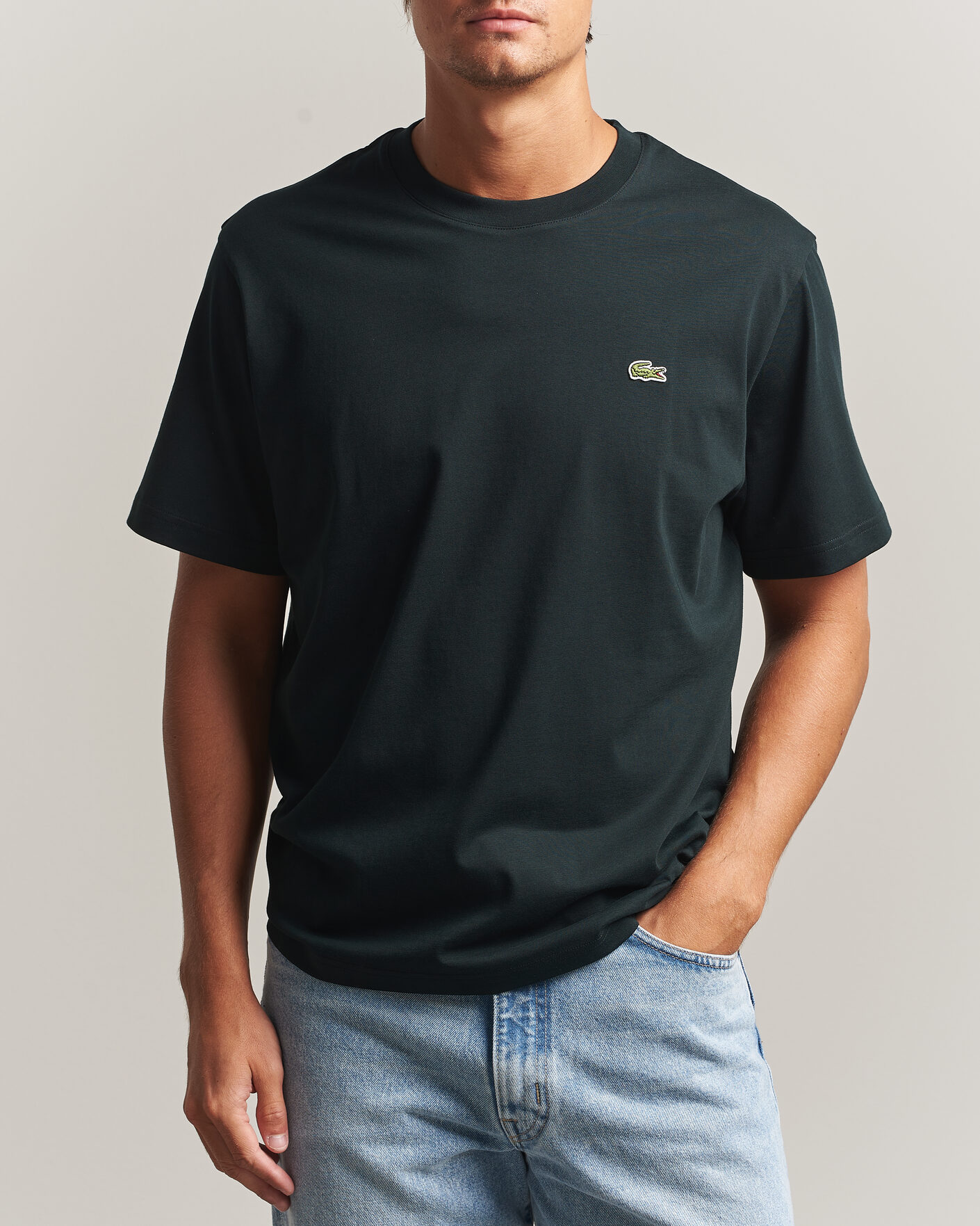 Herre | T-Shirts | Lacoste | Crew Neck T-Shirt Dark Varech