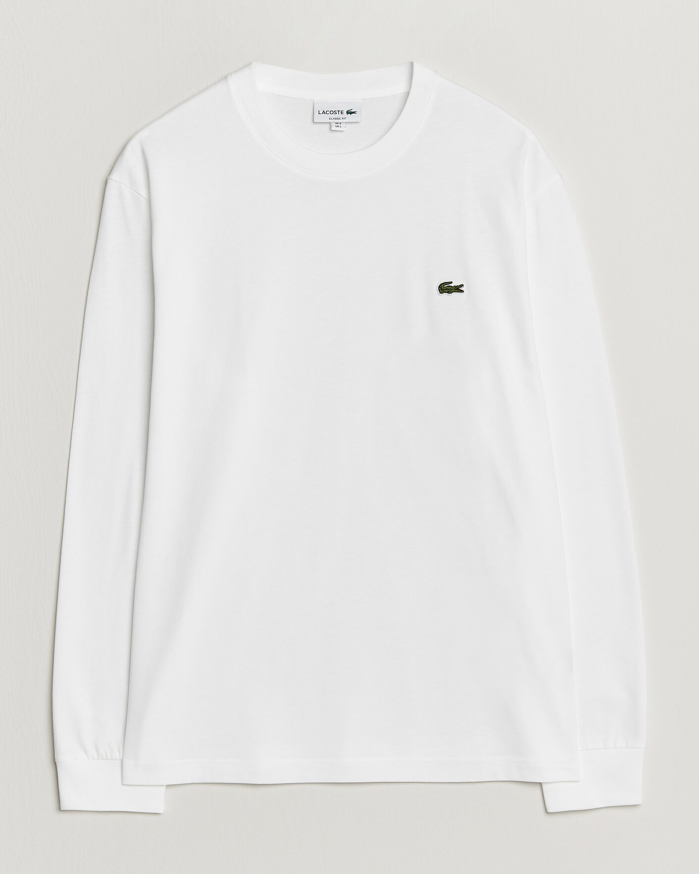 Herre | T-Shirts | Lacoste | Crew Neck Long Sleeve T-Shirt White