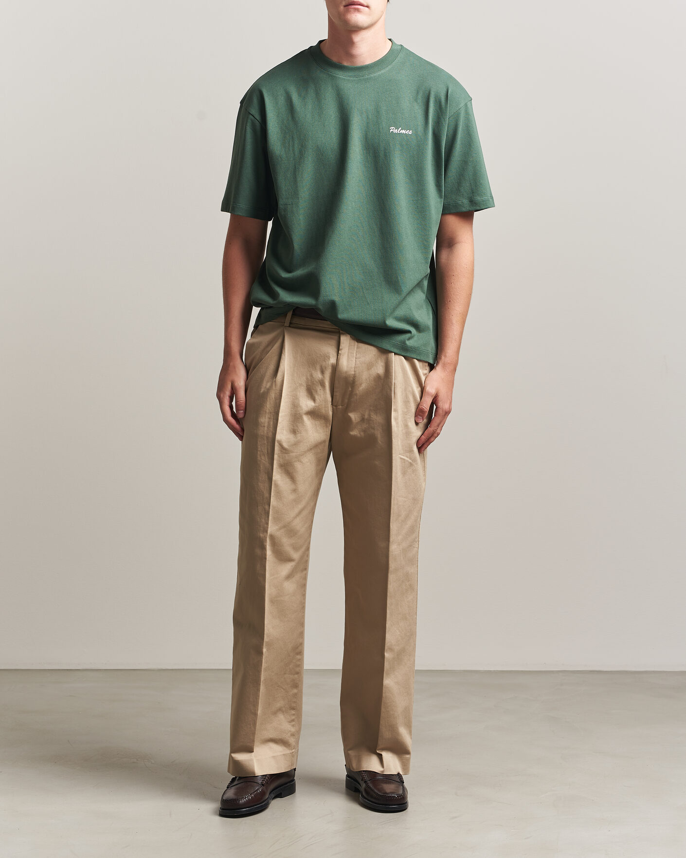 Herre | T-Shirts | Palmes | Logo T-Shirt Dark Green