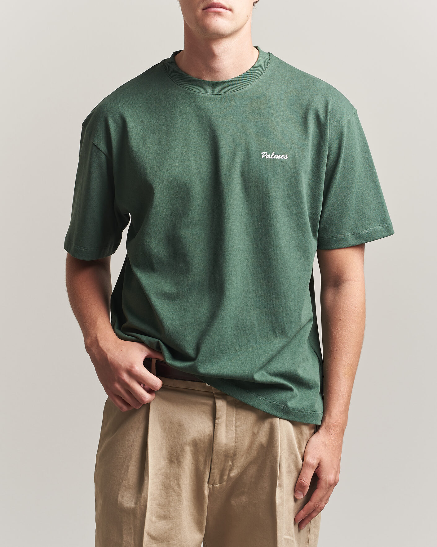 Herre | T-Shirts | Palmes | Logo T-Shirt Dark Green