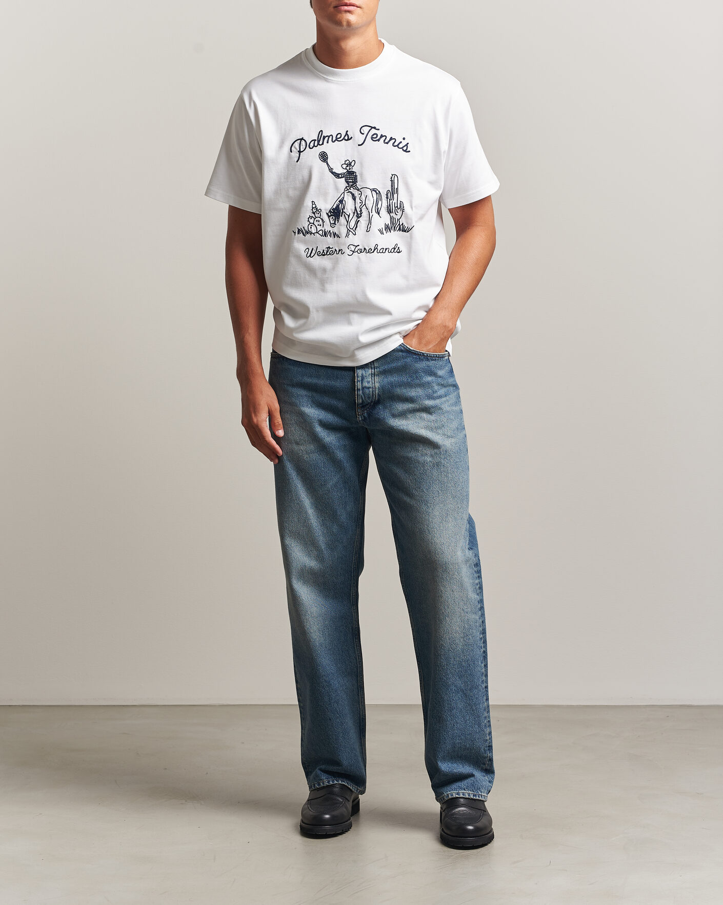 Herre | T-Shirts | Palmes | Western T-Shirt White