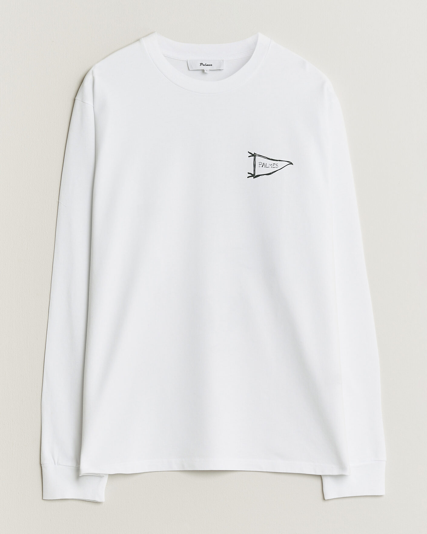Herre | T-Shirts | Palmes | Pennant Long Sleeve T-Shirt White