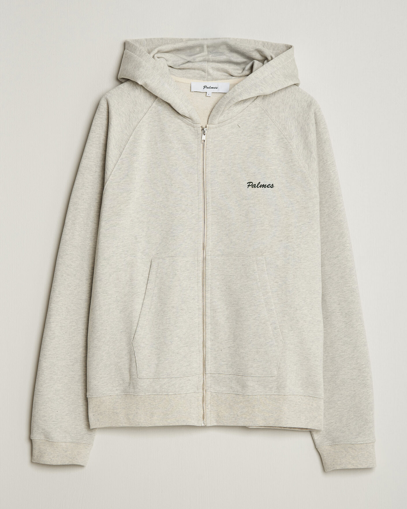 Herre | Gensere | Palmes | Logo Zip Hoodie Grey Melange