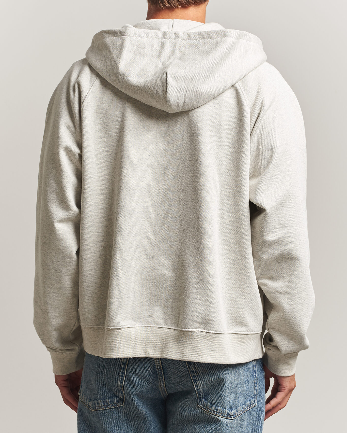 Herre | Gensere | Palmes | Logo Zip Hoodie Grey Melange