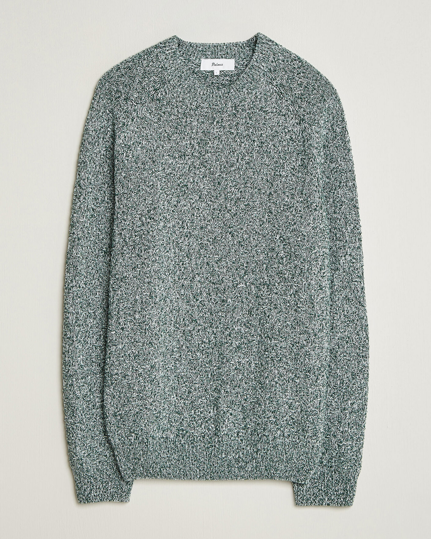 Herre | Gensere | Palmes | Knitted Crew Neck Sweater Green Melange
