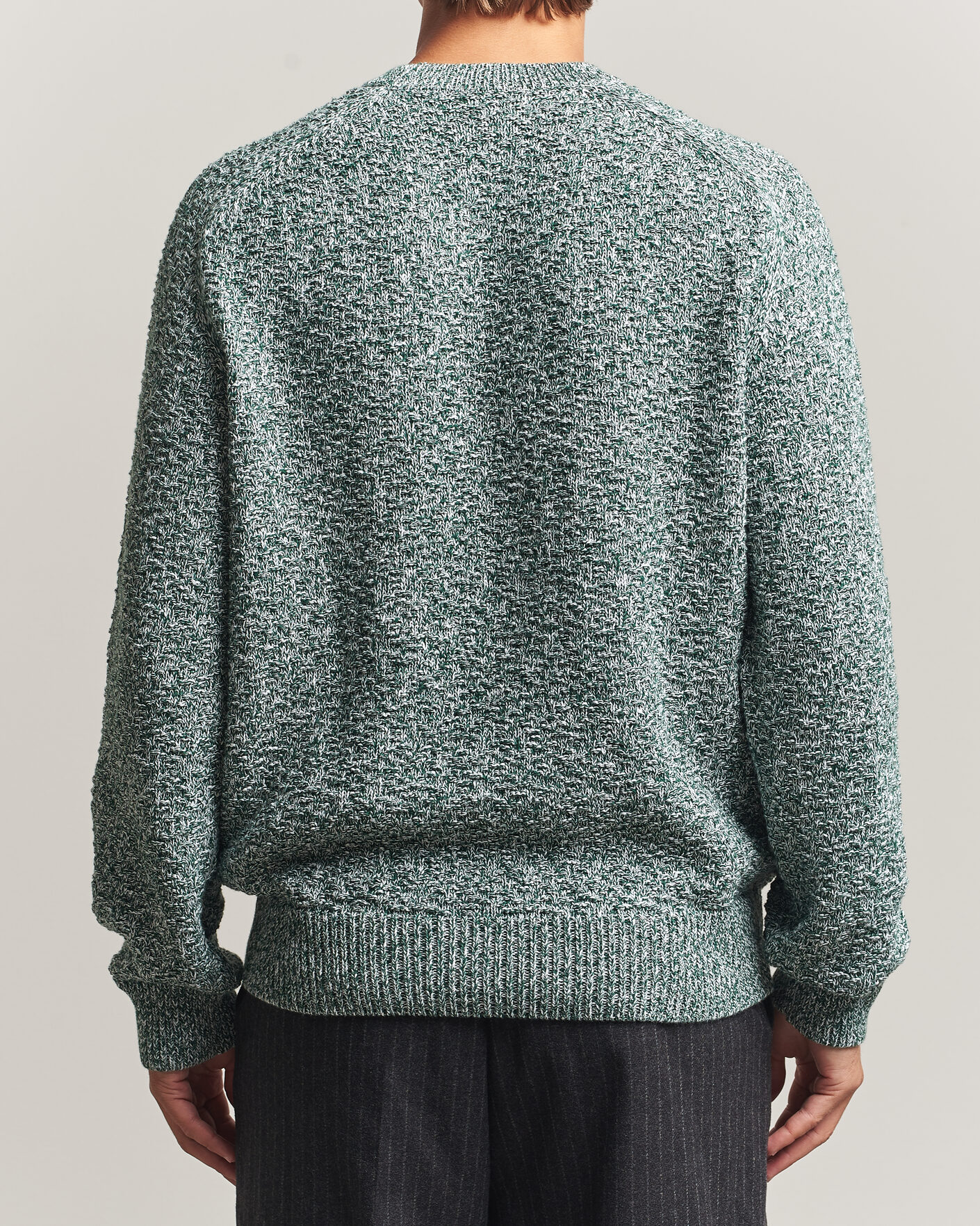 Herre | Gensere | Palmes | Knitted Crew Neck Sweater Green Melange