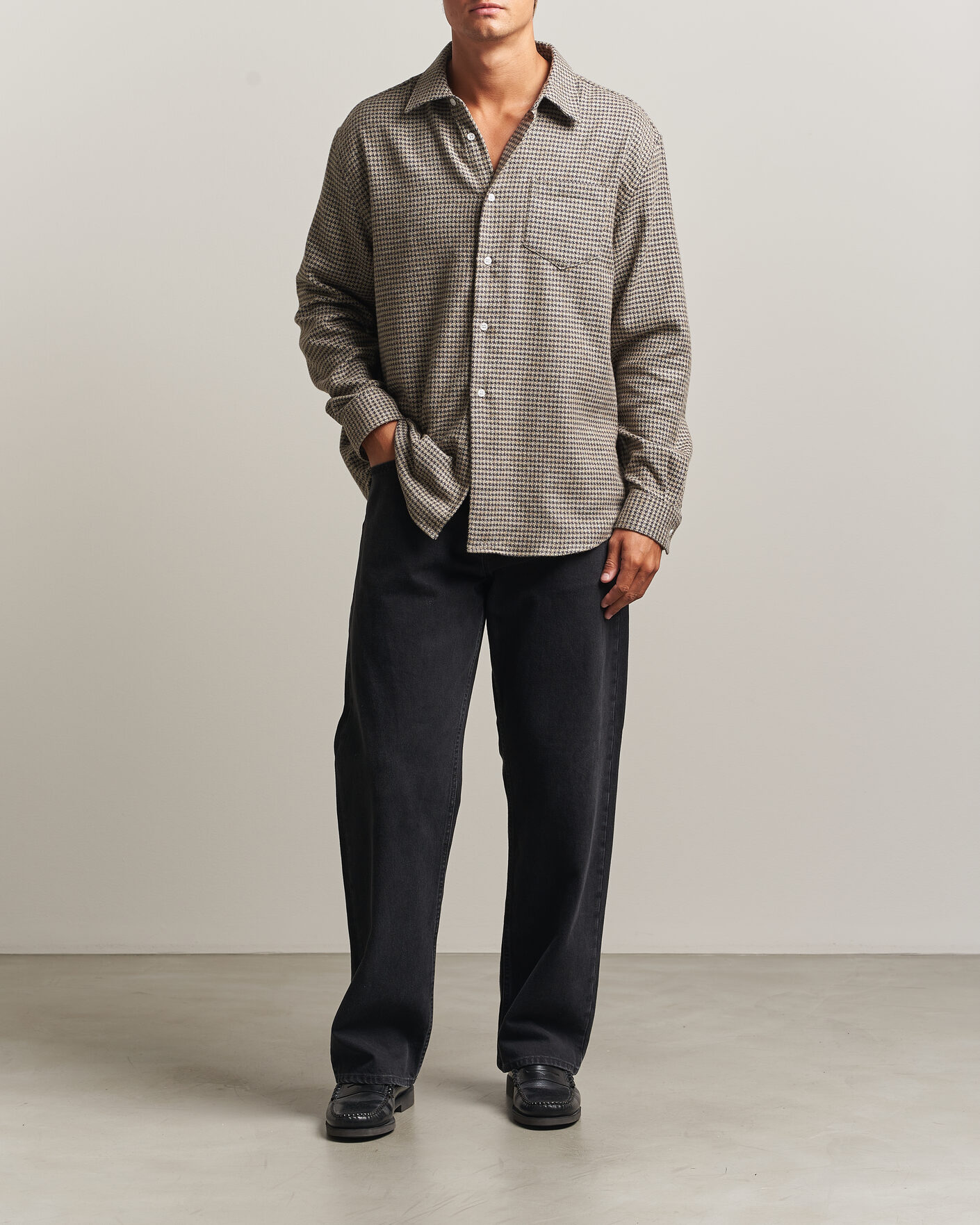 Herre | Skjorter | Palmes | Serve Shirt Olive Check
