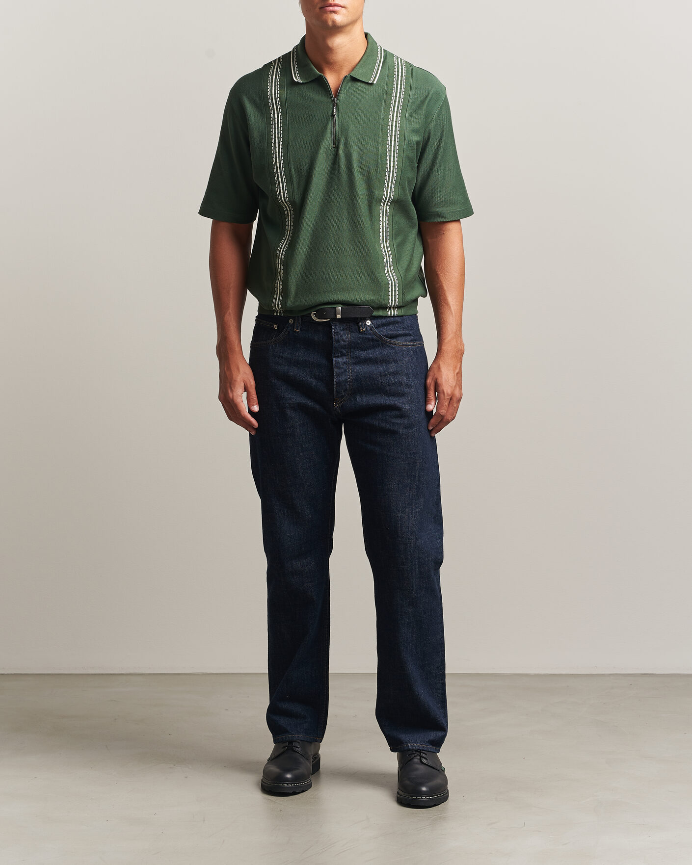 Herre | Pikéer | Palmes | Panel Zip Polo Green
